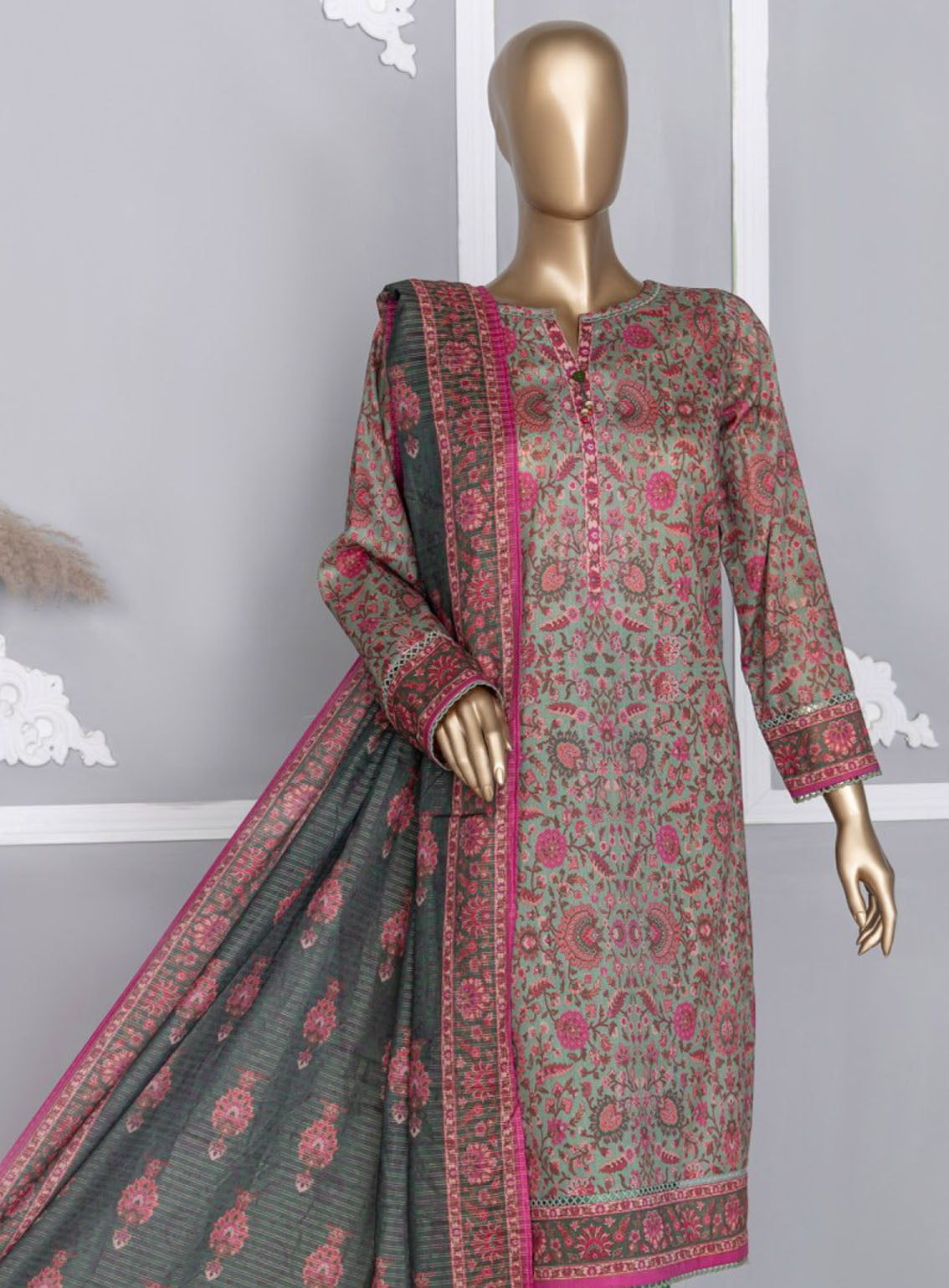 HZ Textile Platinum Digital Printed Lawn 3 Piece Unstitched Suit HZ24PZD PPC-111