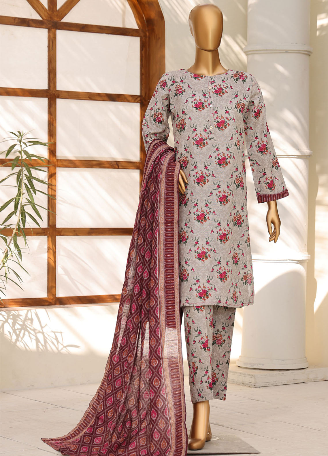 HZ Textile Printed Khaddar 3 Piece Stitched Suit HZ25KPV4 D-1110