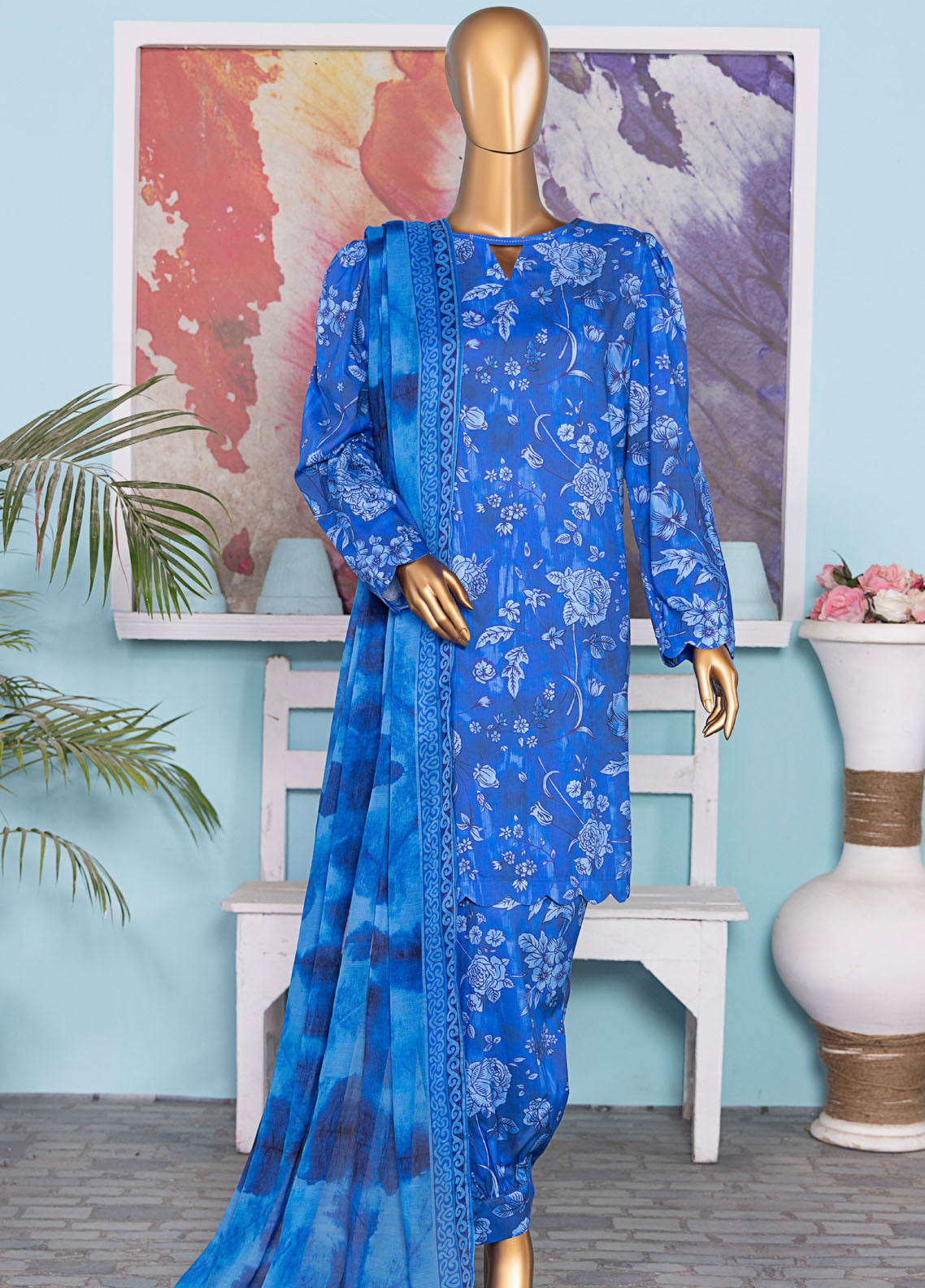 HZ Textiles Linen Wintry Digital Printed 3 Piece Unstitched Suit HZ25LW LWP-1311