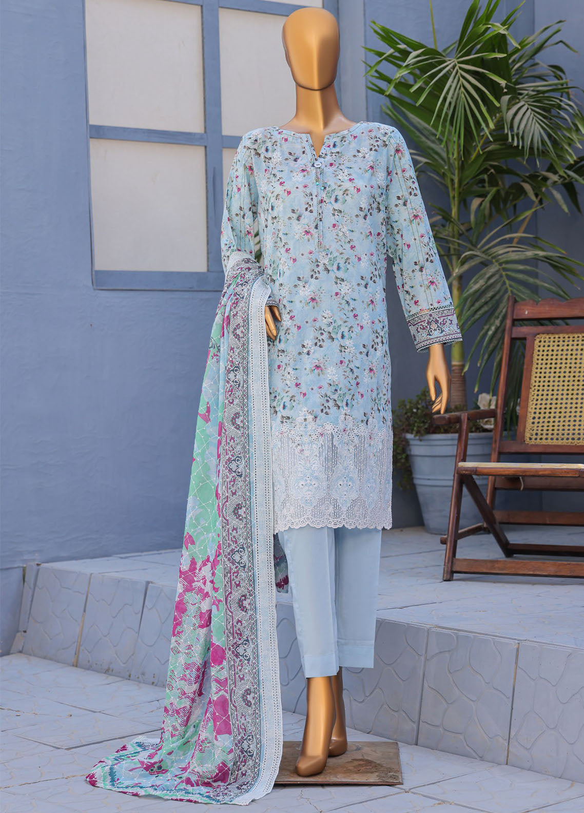 HZ Textiles Premium Embroidered Lawn 3 Piece Unstitched Suit HZ26PECD D-PEC-612