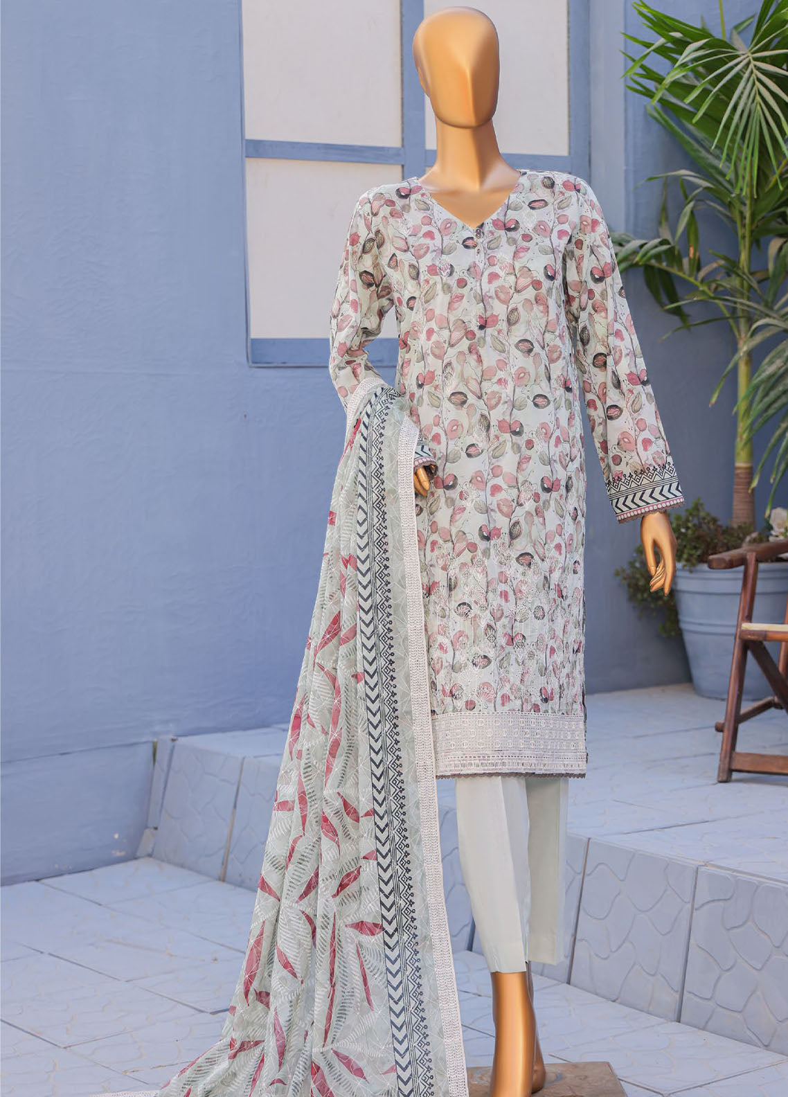 HZ Textiles Premium Embroidered Lawn 3 Piece Unstitched Suit HZ26PECD D-PEC-613