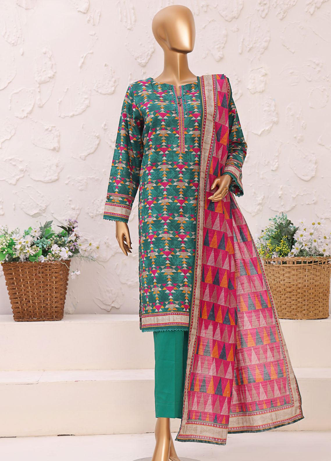 HZ Textiles Premium Printed Khaddar 3 Piece Unstitched Suit HZ25PPK PKP-1311