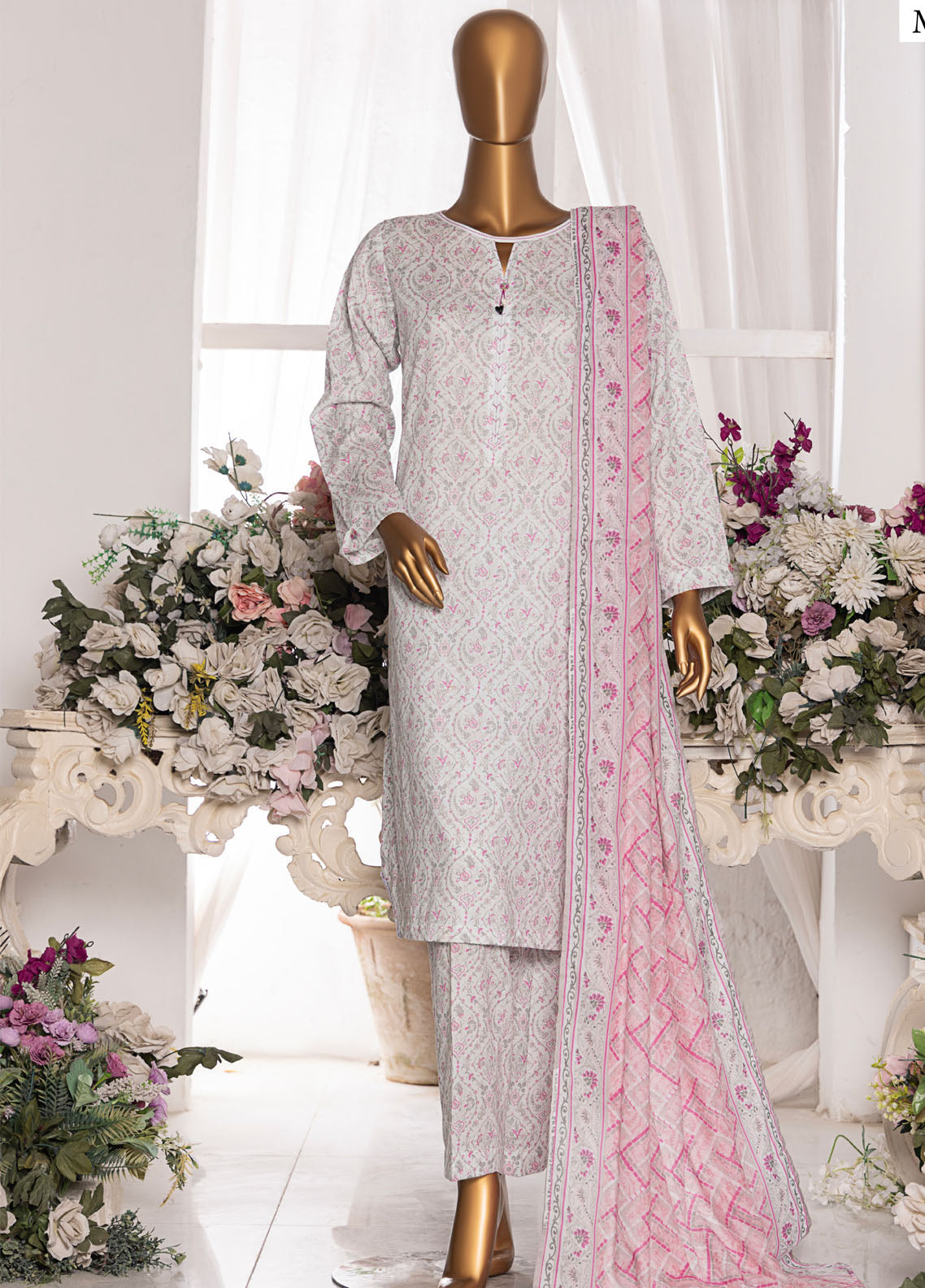 HZ Textiles Printed Cambric 3 Piece Unstitched Suit HZ25MD MSC-205A