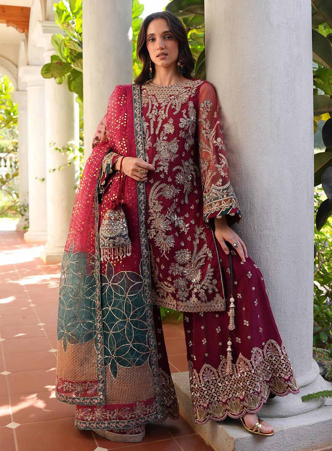 Inayat Premium Festive Formals Embroidered Net 3 Piece Unstitched Suit INP25FF D-04 ORIANA