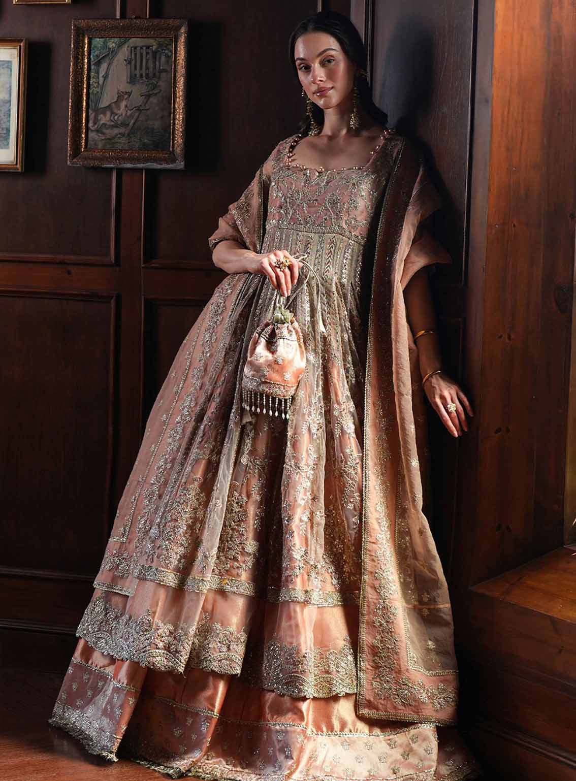 Inayat Premium Festive Formals Embroidered Net 3 Piece Unstitched Suit INP25FF D-08 HAZE