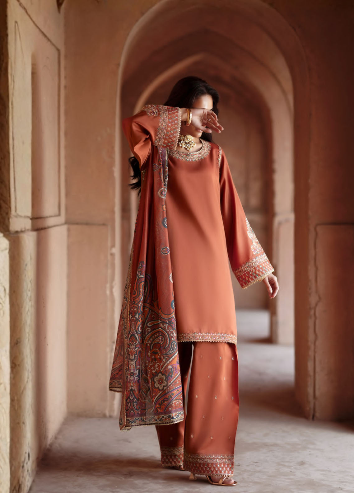 Ishqia By Casual Lite Premium Embroidered Silk Viscose 3 Piece Stitched Suit CL26IFD D-02