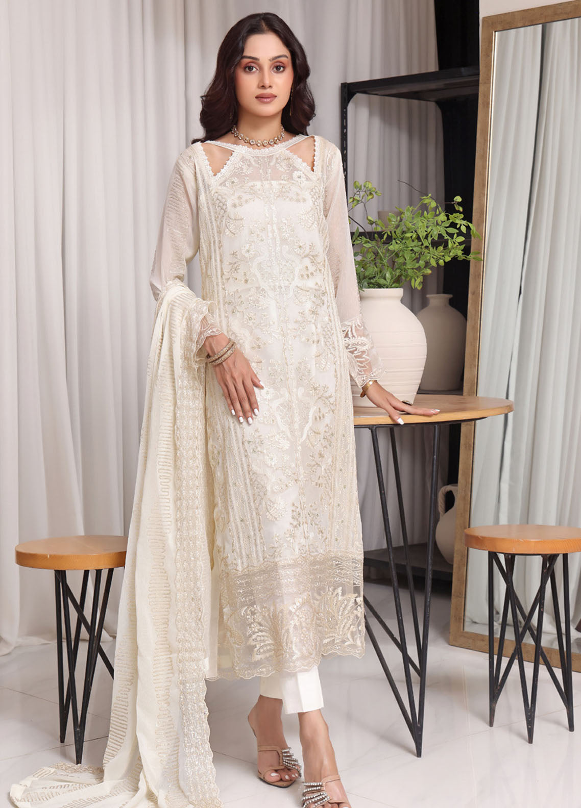 Jahanara By Soghat Creation Embroidered Chiffon 3 Piece Unstitched Suit SC25JF SJ-06