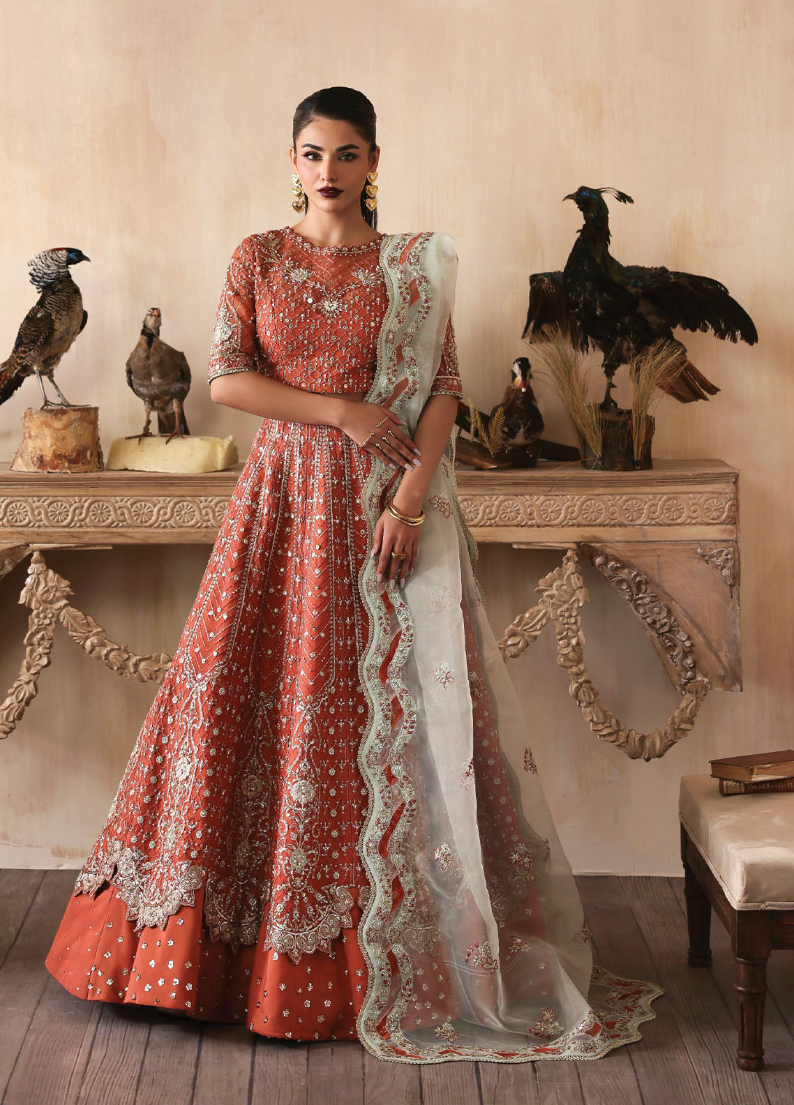 Jahanara By Zarposh Festive Embroidered Organza 3 Piece Unstitched Suit ZP25JFV3 D-MAHGUL