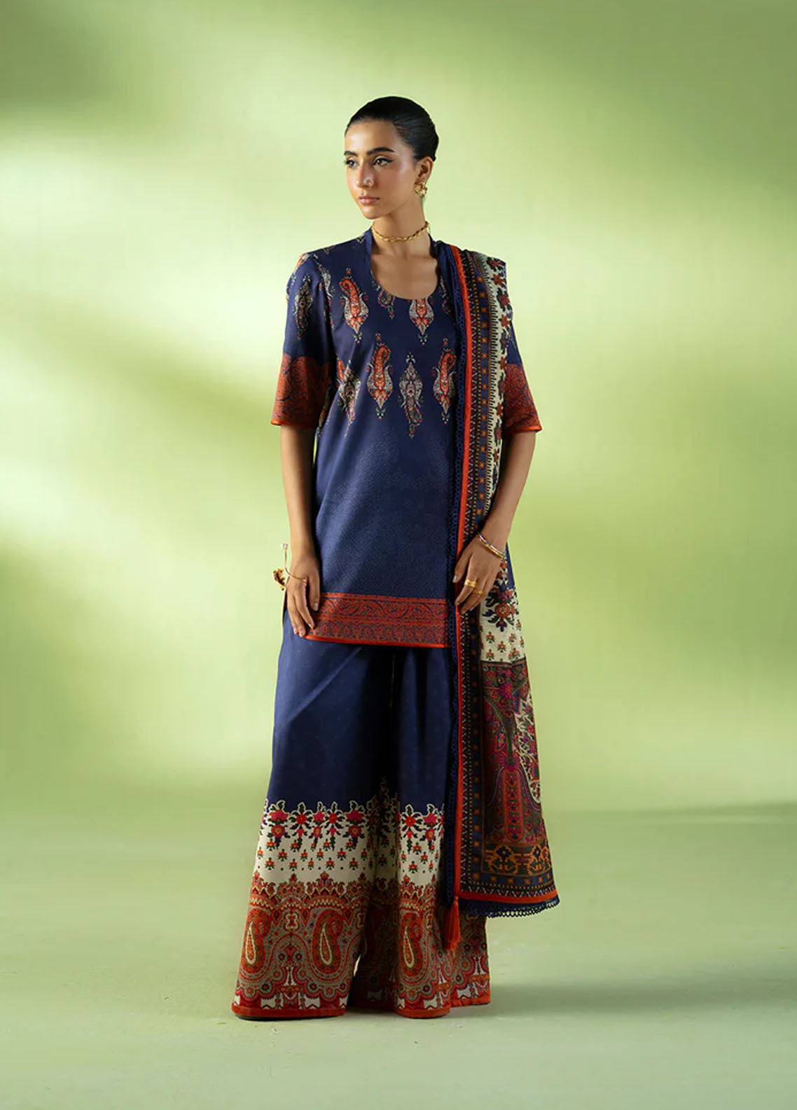 Joolie Prints By Saira Rizwan  Printed Cambric 3 Piece Unstitched Suit SR25JP D-02 CLOUD NINE