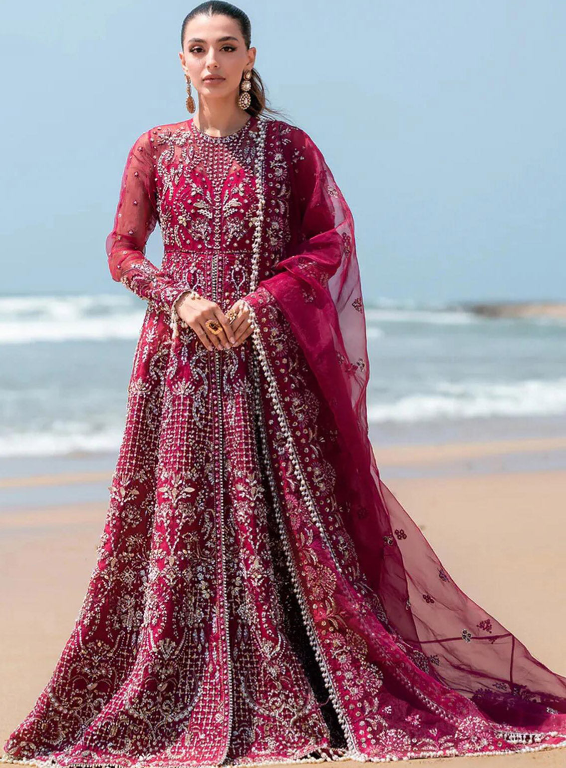 Kamari By Emaan Adeel Embroidered Organza 3 Piece Unstitched Suit EA24KR FLORA