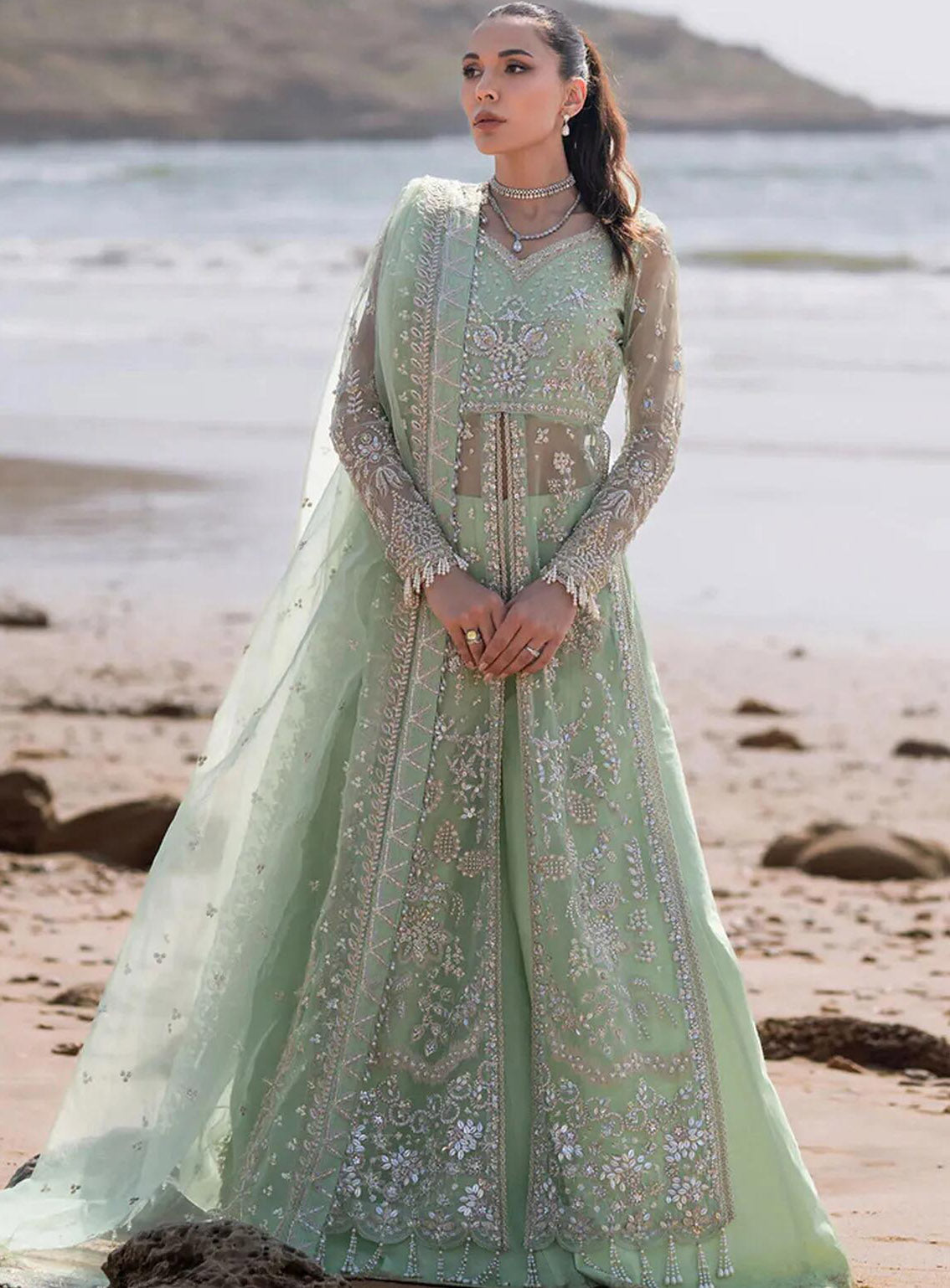 Kamari By Emaan Adeel Embroidered Organza 3 Piece Unstitched Suit EA24KR NOIR