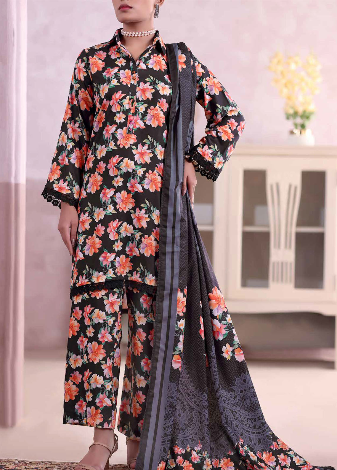 Khaas By Aizal Printed Ayudia 3 Piece Stitched Suit AL25KPA D-09