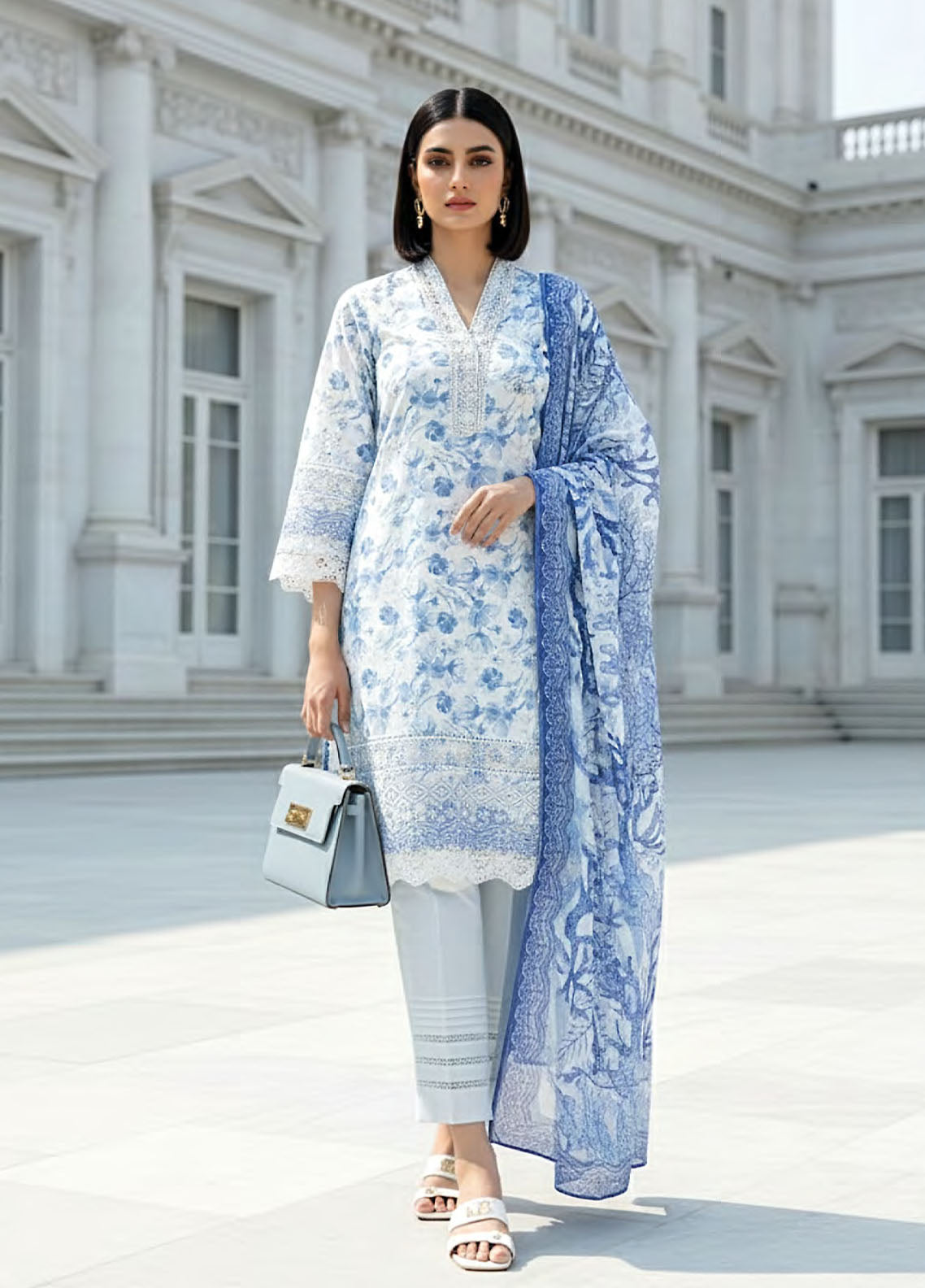 Komal By LSM Lakhany Luxury Embroidered Lawn 3 Piece Unstitched Suit LSM26KL D-LG-MM-0922