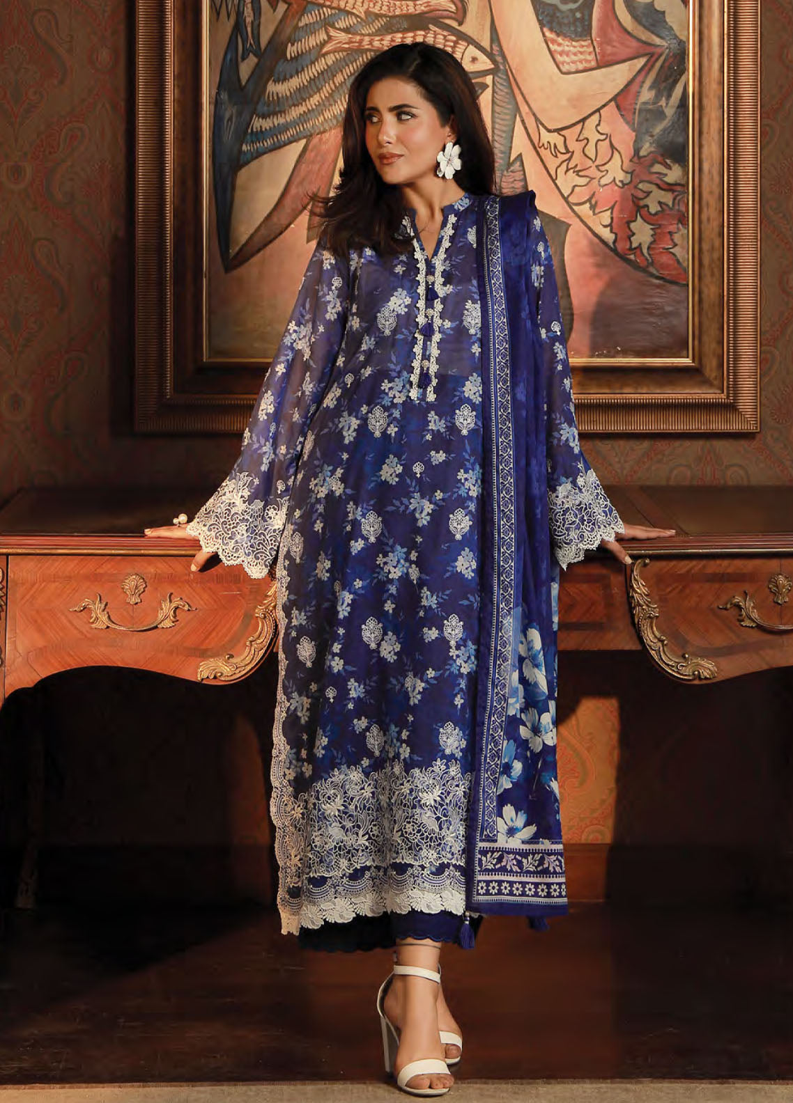 Komal By LSM Lakhany Luxury Embroidered Lawn 3 Piece Unstitched Suit LSM26KL D-LG-RL-0362
