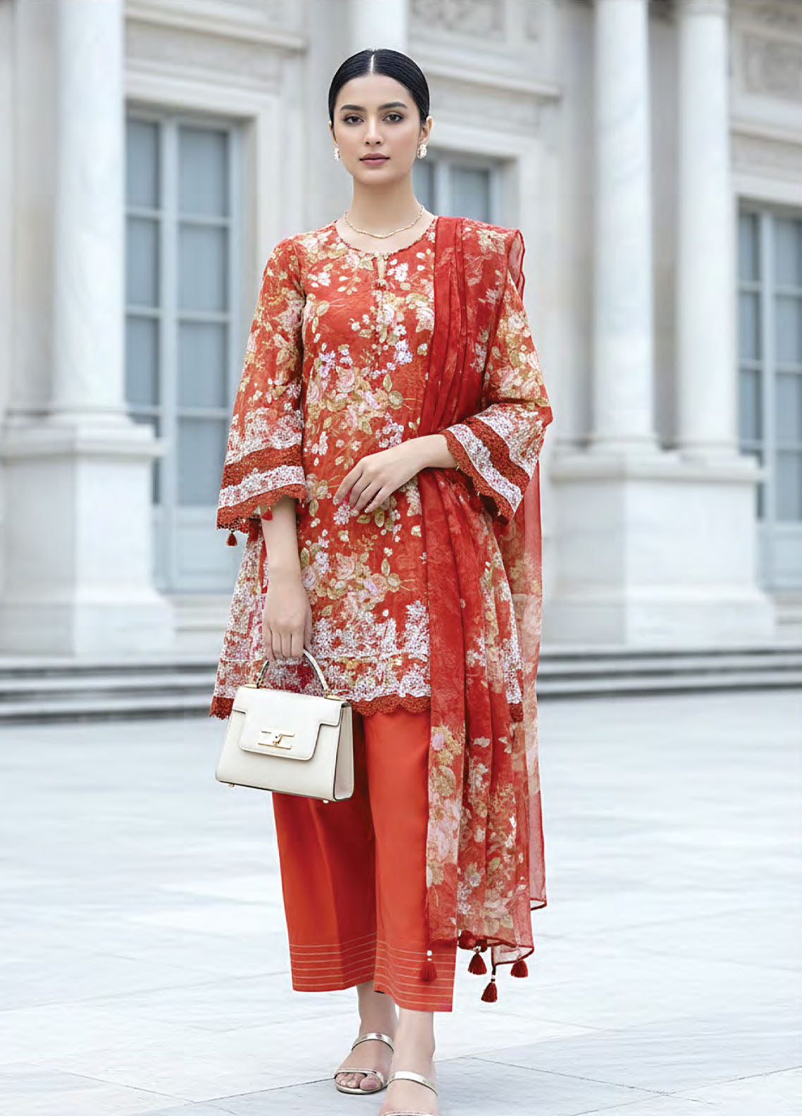 Komal By LSM Lakhany Luxury Embroidered Lawn 3 Piece Unstitched Suit LSM26KL D-LG-RL-0365