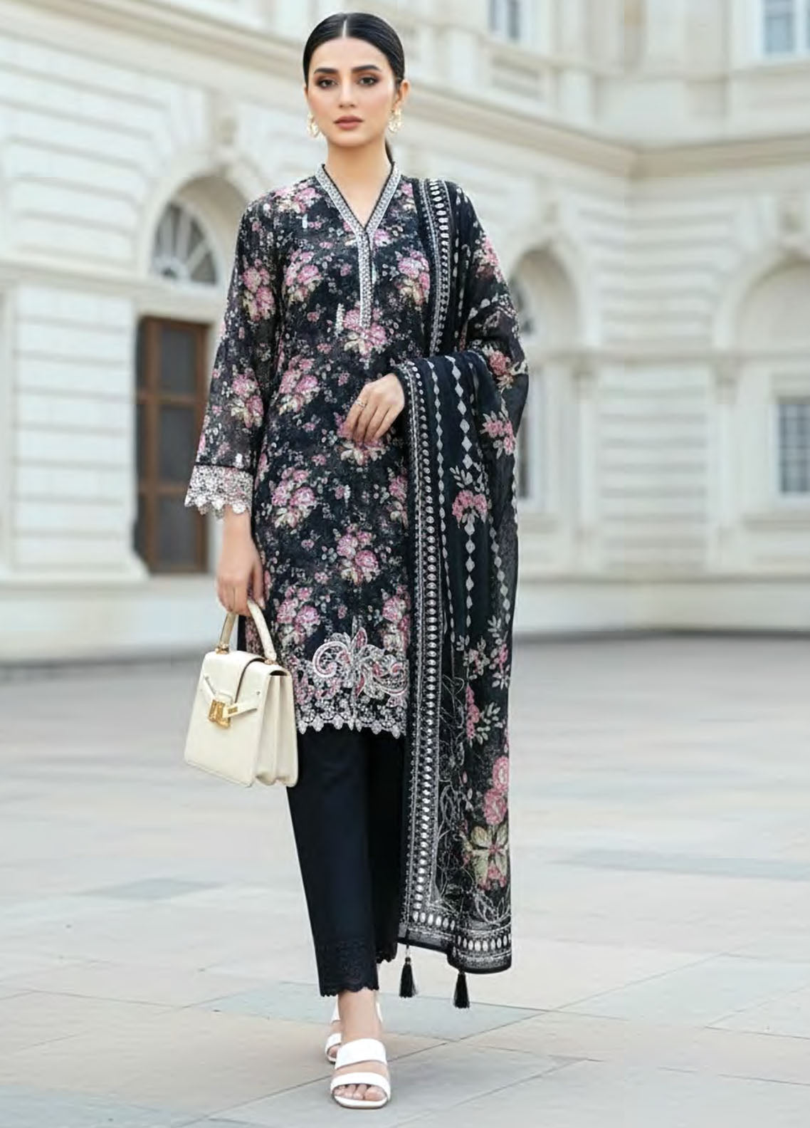Komal By LSM Lakhany Luxury Embroidered Lawn 3 Piece Unstitched Suit LSM26KL D-LG-SG-0045