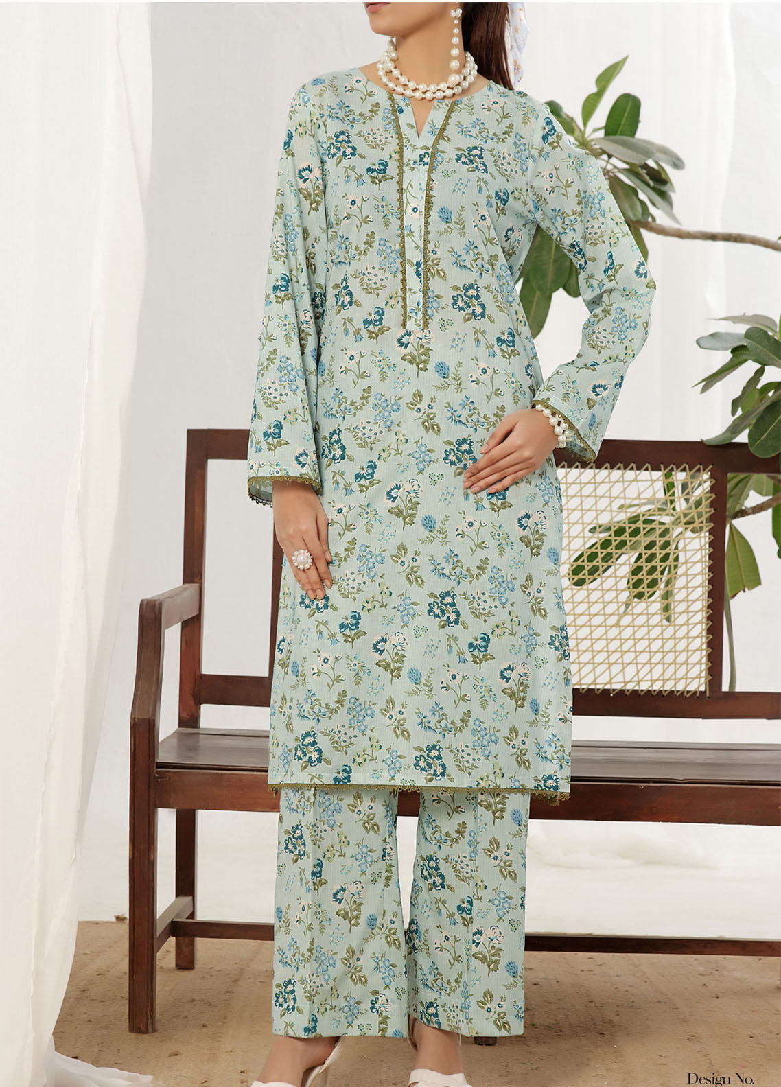 Korean By VS Textile Co-Ord's Printed Lawn 2 Piece Unstitched Shirt & Trouser VS26KCOPV1 D-705
