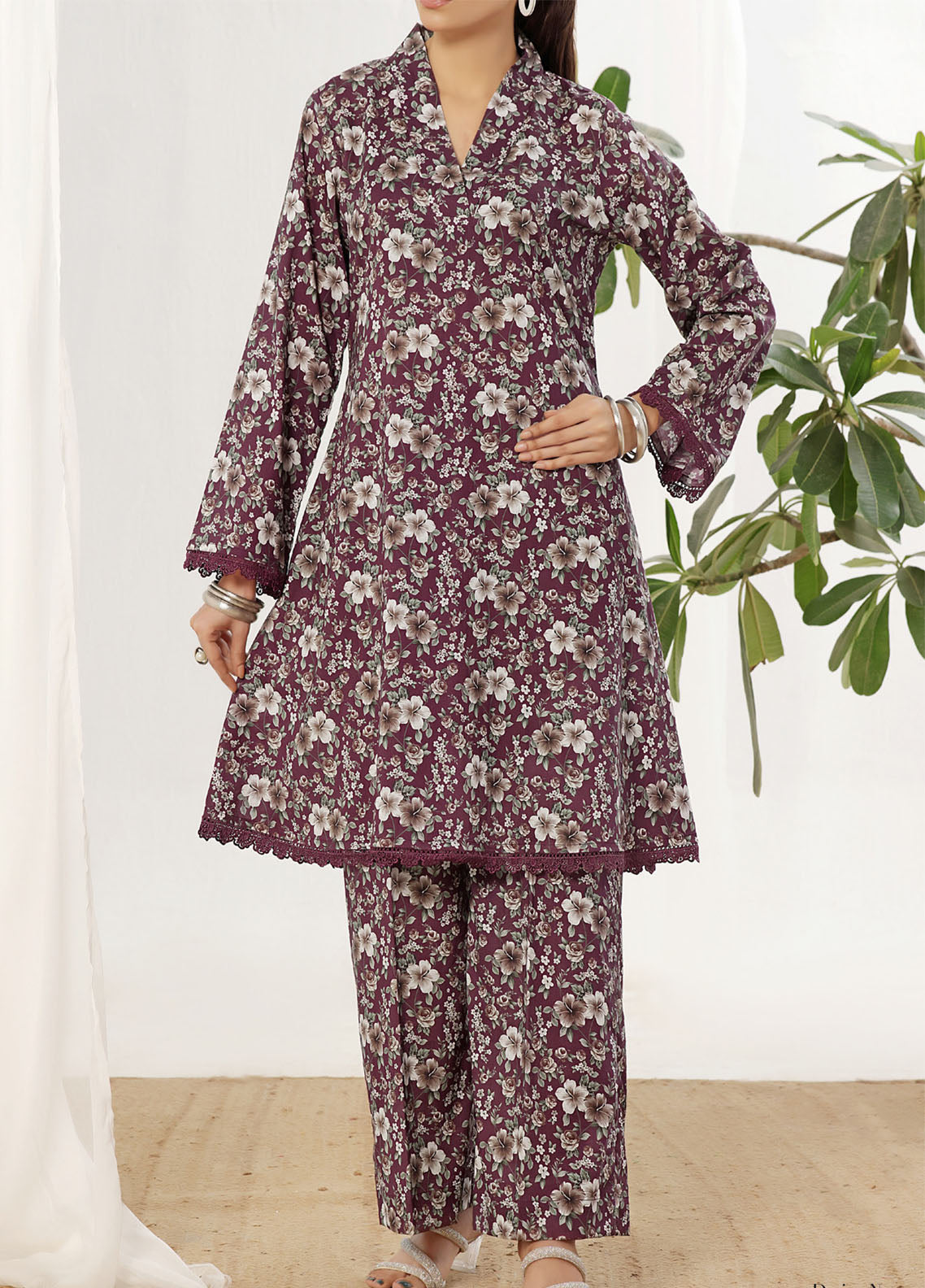 Korean By VS Textile Co-Ord's Printed Lawn 2 Piece Unstitched Shirt & Trouser VS26KCOPV1 D-714