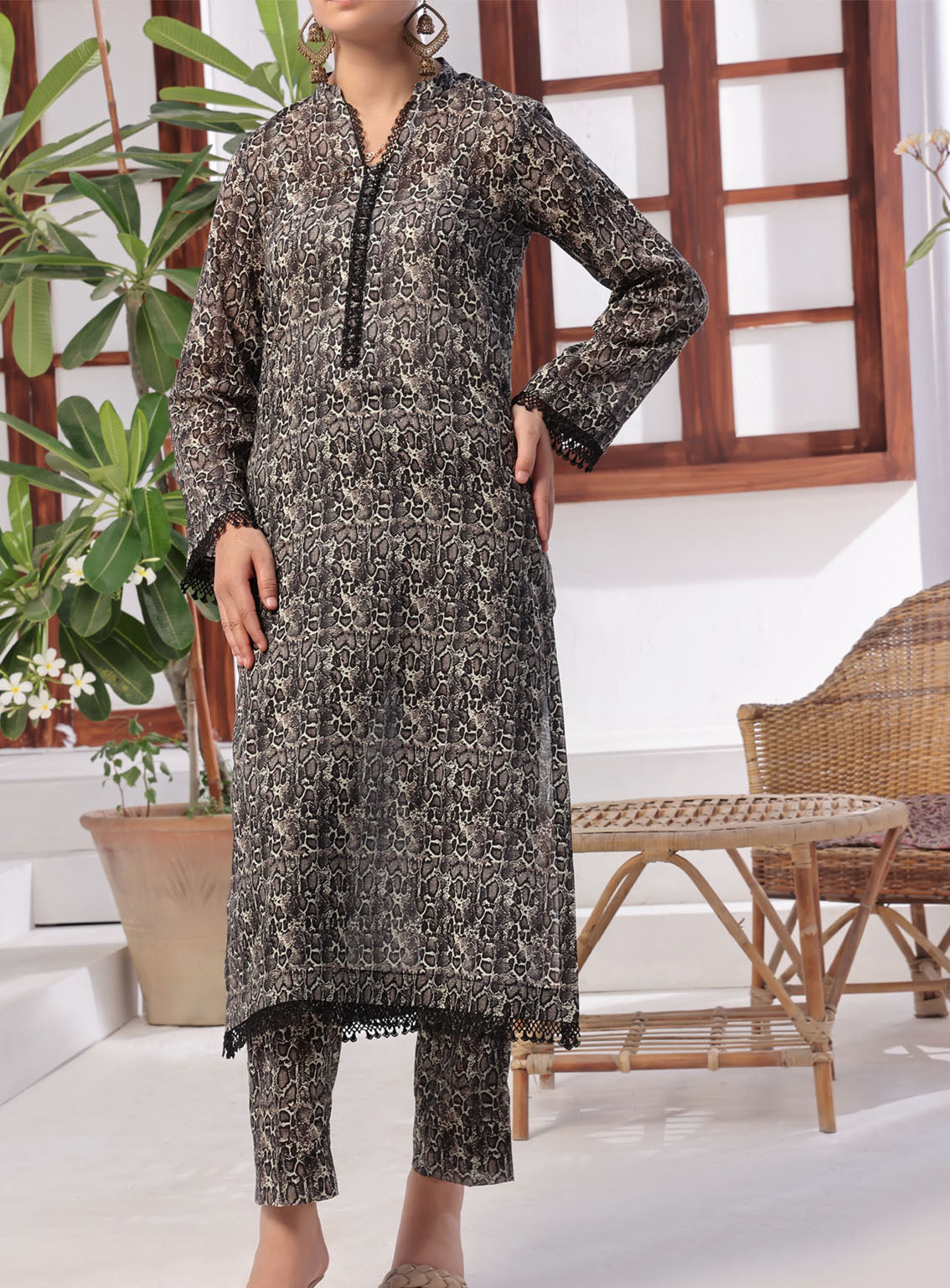 Korean By VS Textile Co-Ords Printed Lawn 2 Piece Unstitched Suit VS24KCO D-502