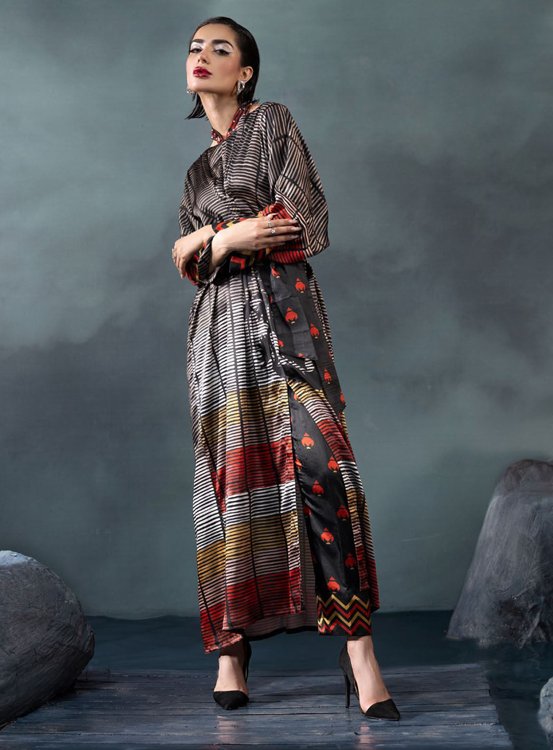 La Soie By Gul Ahmed Printed Silk 2 Piece Unstitched Suit GA24LSV1 TS-42010