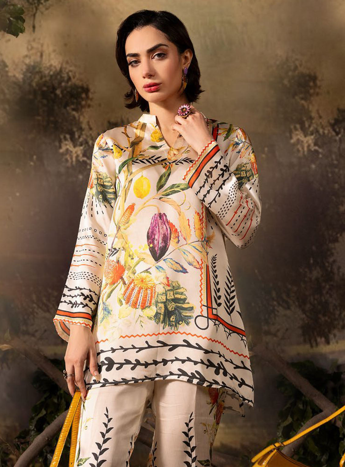 La Soie By Gul Ahmed Printed Silk 2 Piece Unstitched Suit GA24LSV1 TS-42015