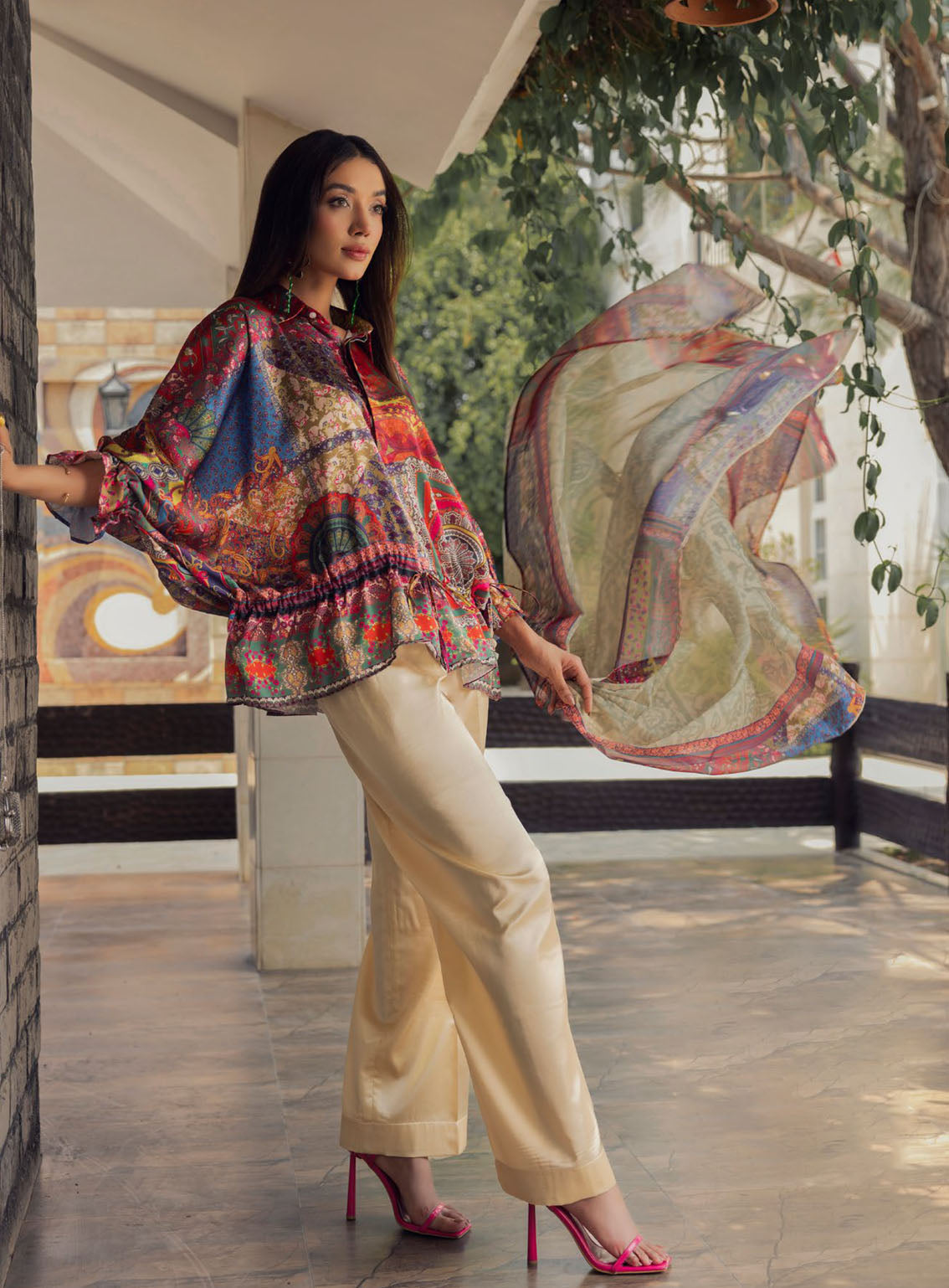 La Soie By Gul Ahmed Printed Silk 3 Piece Unstitched Suit GA24LSV1 S-42001