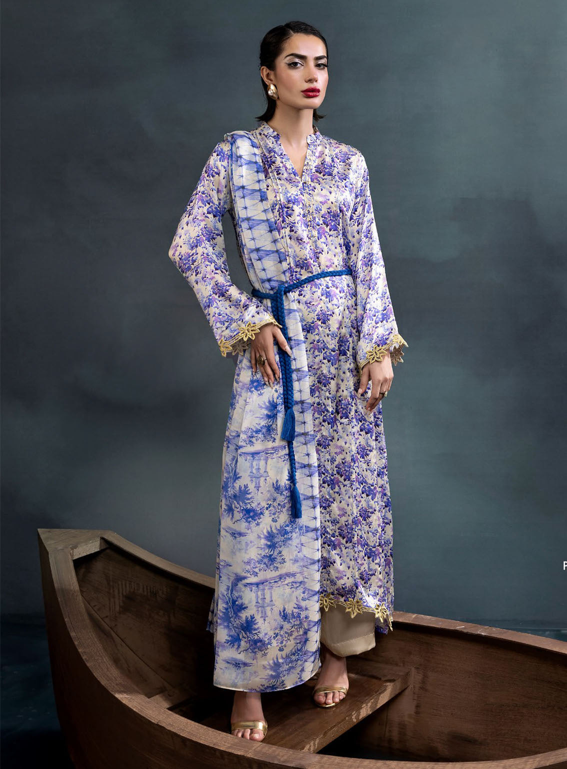 La Soie By Gul Ahmed Printed Silk 3 Piece Unstitched Suit GA24LSV1 S-42013
