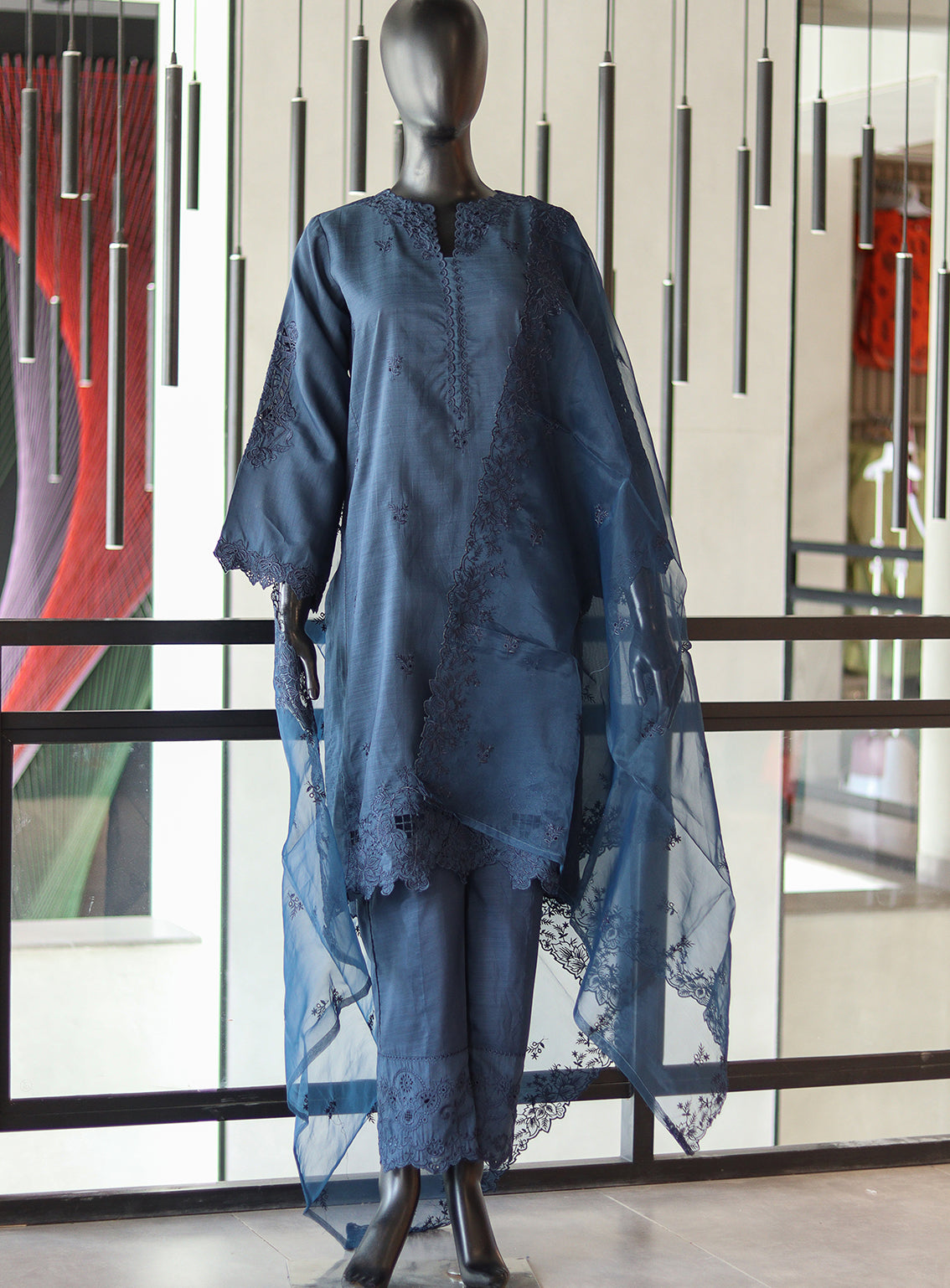 LSM Galleria Luxury Embroidered Rawsilk 3 Piece Stitched Suit - LSM24G LG-IZ-0121