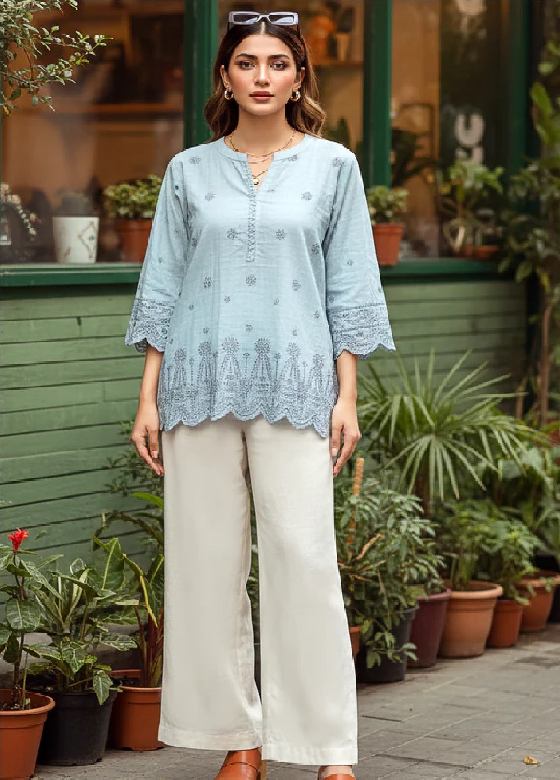 LSM Lakhany Embrodiered Lawn 1 Piece Stitched Kurti LSM26FT D-LG-IZ-0529