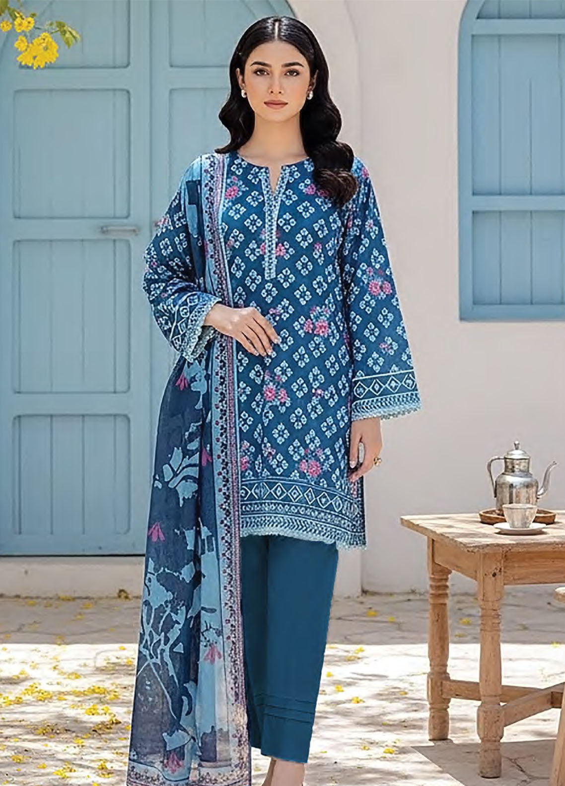 LSM Lakhany Printed Lawn 3 Piece Unstitched Suit LSM26SPV1 D-LG-SG-0104