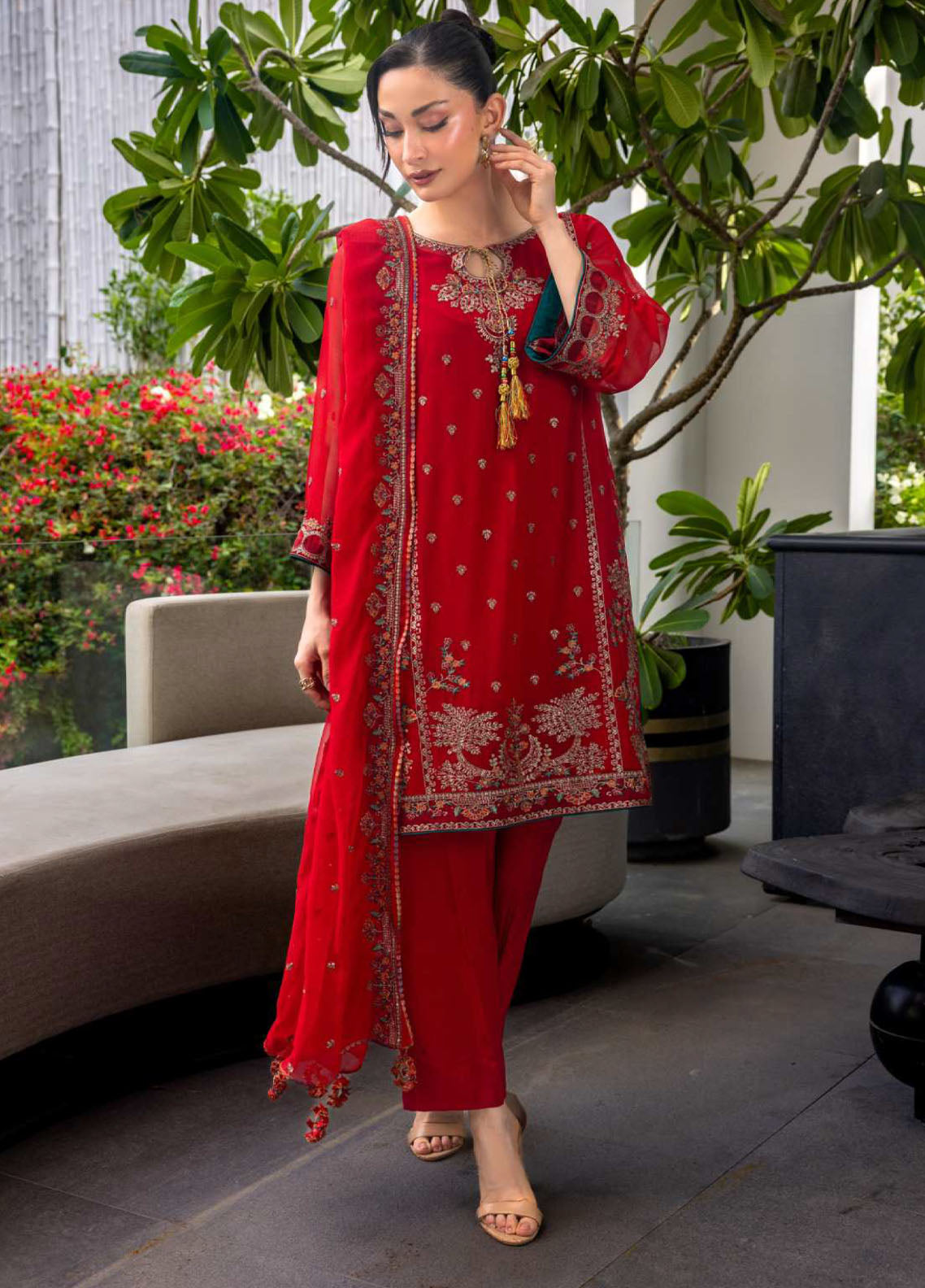 Luminara By Manahil Lakhani Embroidered Chiffon 3 Piece Unstitched Suit ML25L D-CE-01 AMORA