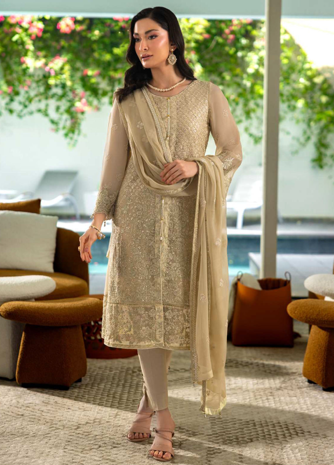 Luminara By Manahil Lakhani Embroidered Chiffon 3 Piece Unstitched Suit ML25L D-CE-03 LUMEE