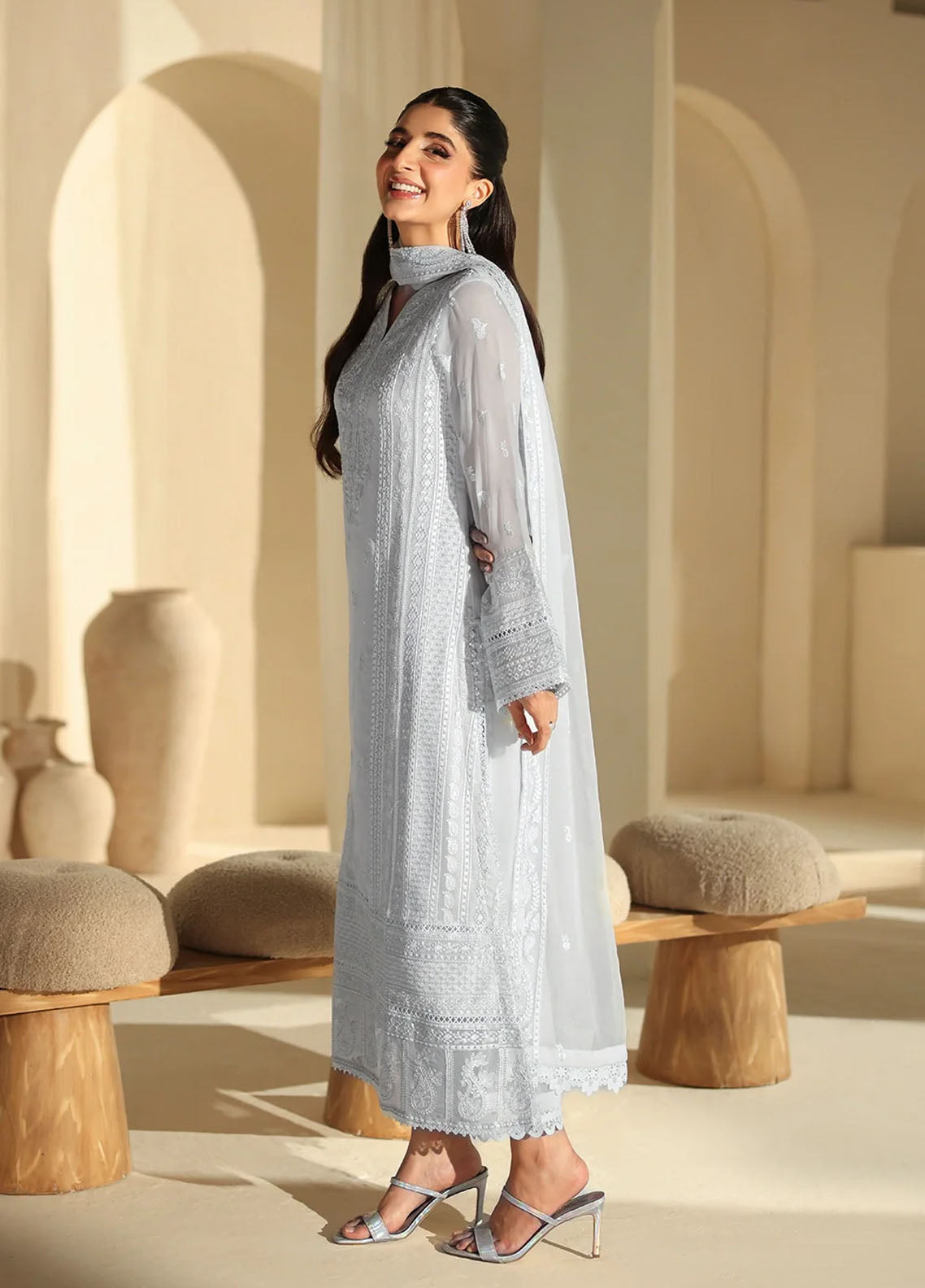 Azure Pret Embroidered Chiffon 3 Piece Suit Midnight Glow