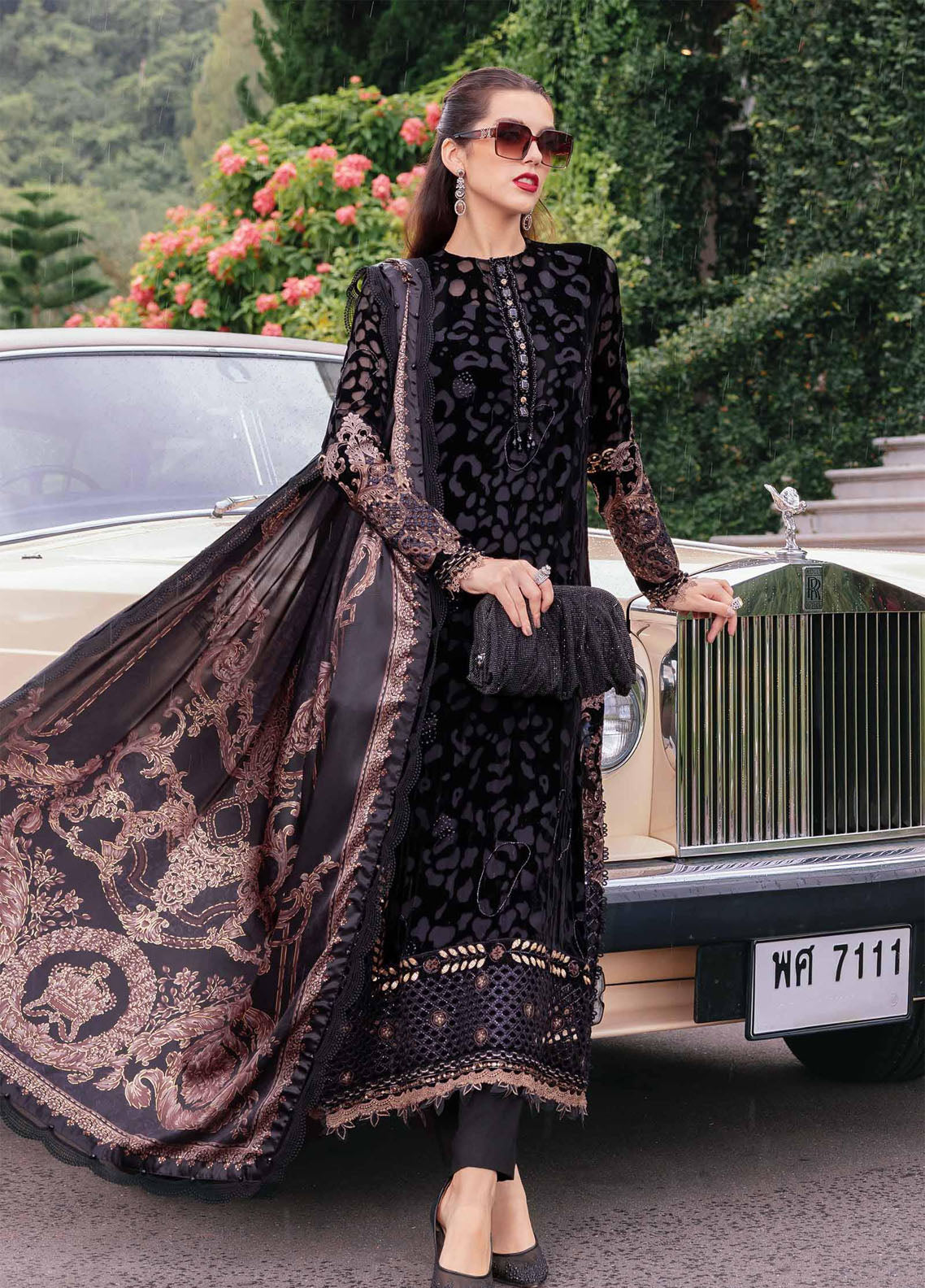 Luxe By Maria B Embroidered Palachi 3 Piece Unstitched Suit MB25LW WL-1301
