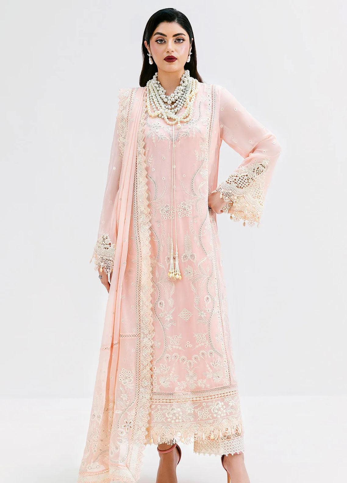 Luxe Serene By Imrozia Embroidered Georgette 3 Piece Unstitched Suit IM25LS D-S-1088 BLUSH