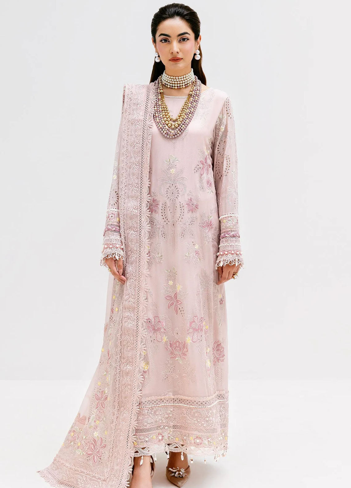 Luxe Serene By Imrozia Embroidered Georgette 3 Piece Unstitched Suit IM25LS D-S-1090 LAVENDER