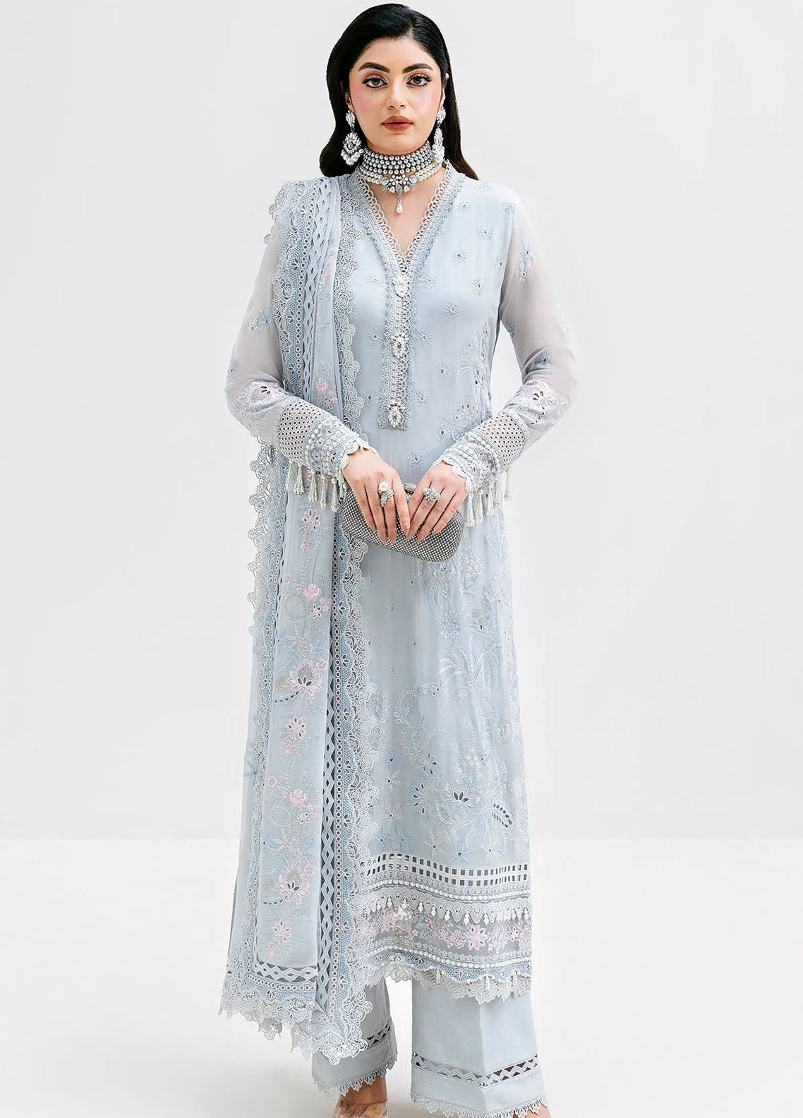 Luxe Serene By Imrozia Embroidered Georgette 3 Piece Unstitched Suit IM25LS D-S-1091 STONE