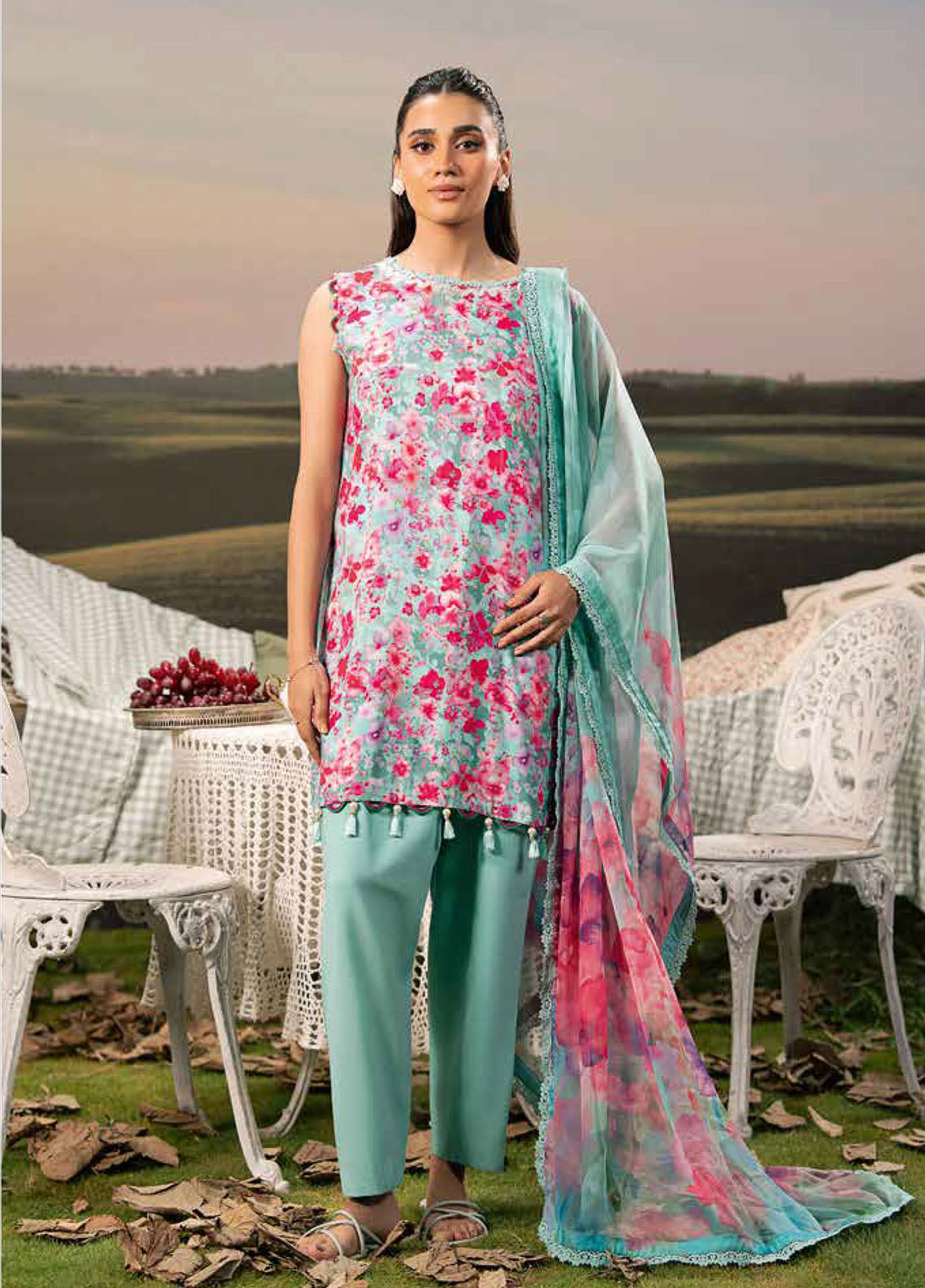 M Basic Fall Comes Home By Maria B Printed Lawn 3 Piece Unstitched Suit MB25FCH D-PFUS-10A