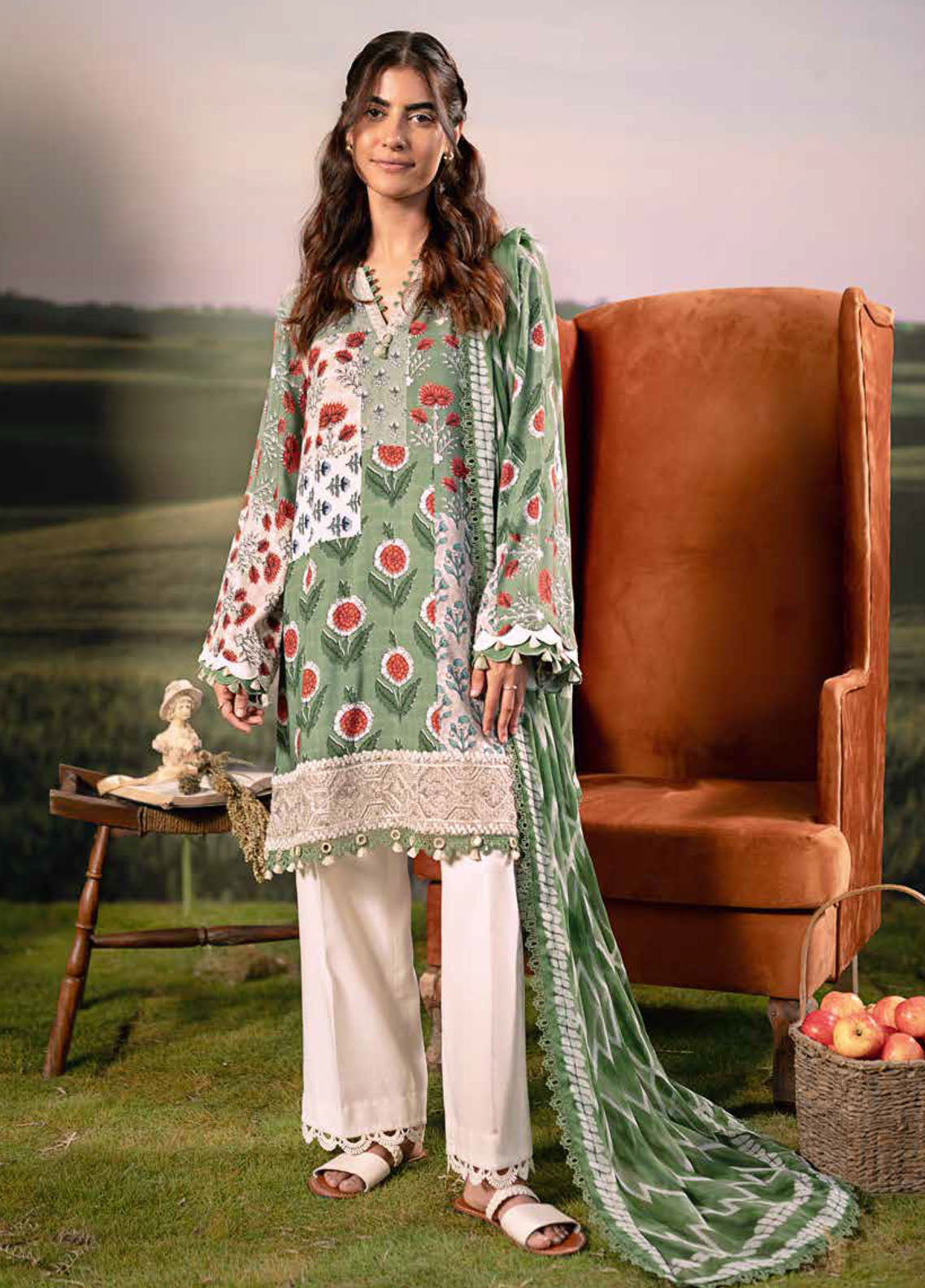 M Basic Fall Comes Home By Maria B Printed Lawn 3 Piece Unstitched Suit MB25FCH D-PFUS-2B