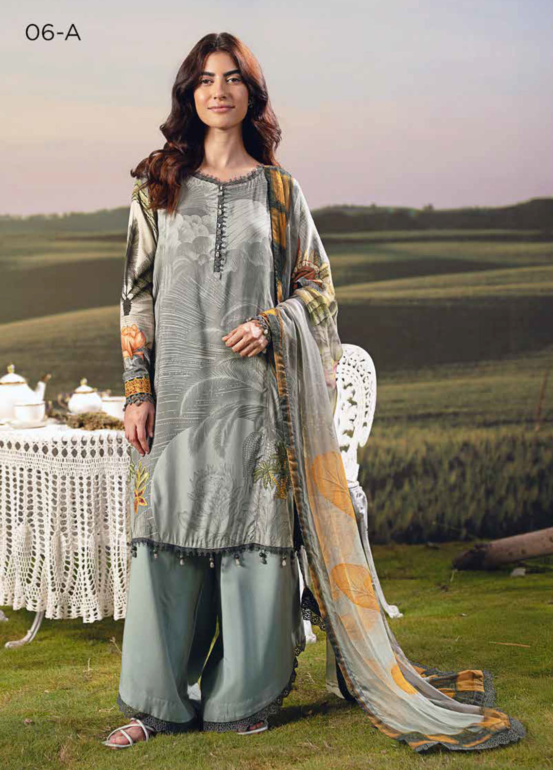 M Basic Fall Comes Home By Maria B Printed Lawn 3 Piece Unstitched Suit MB25FCH D-PFUS-6A