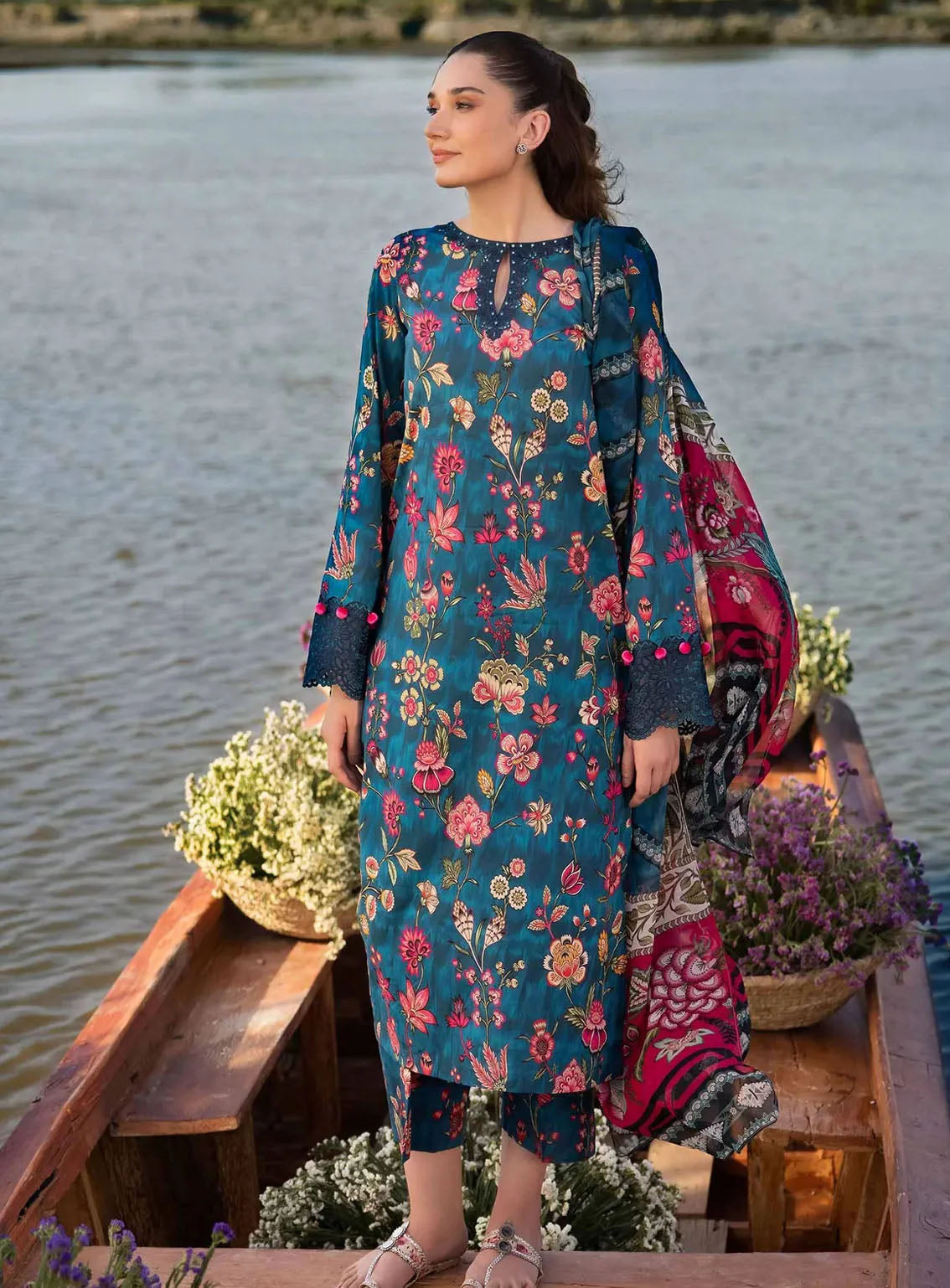 M Basics By Maria B Embroidered Lawn 3 Piece Unstitched Suit MB24M2 2A