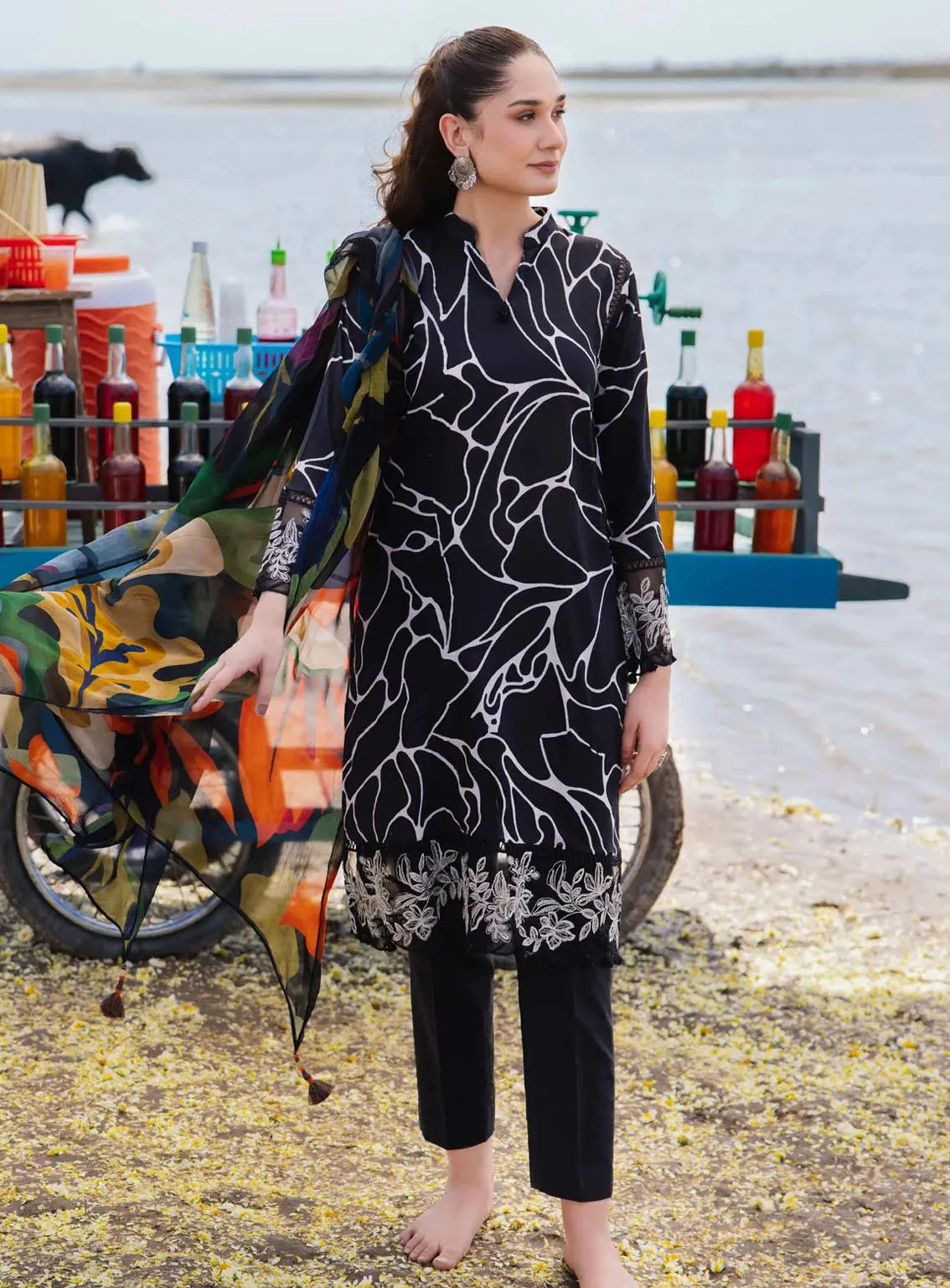 M Basics By Maria B Embroidered Lawn 3 Piece Unstitched Suit MB24M2 4B