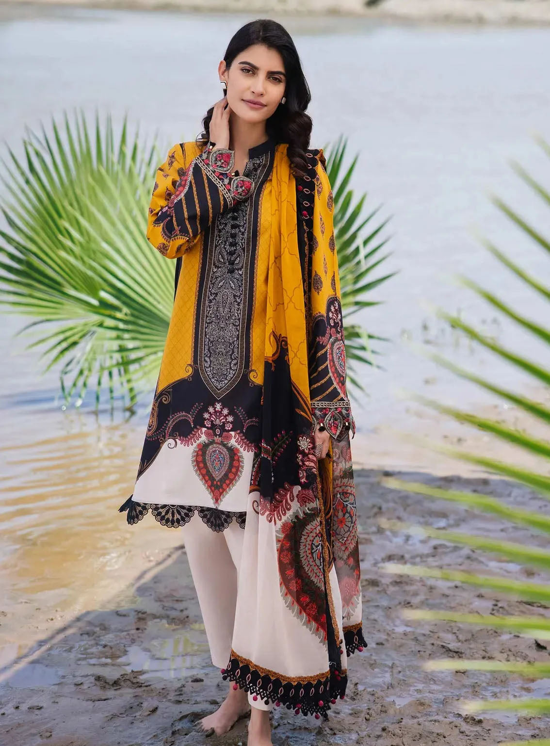 M Basics By Maria B Embroidered Lawn 3 Piece Unstitched Suit MB24M2 7B