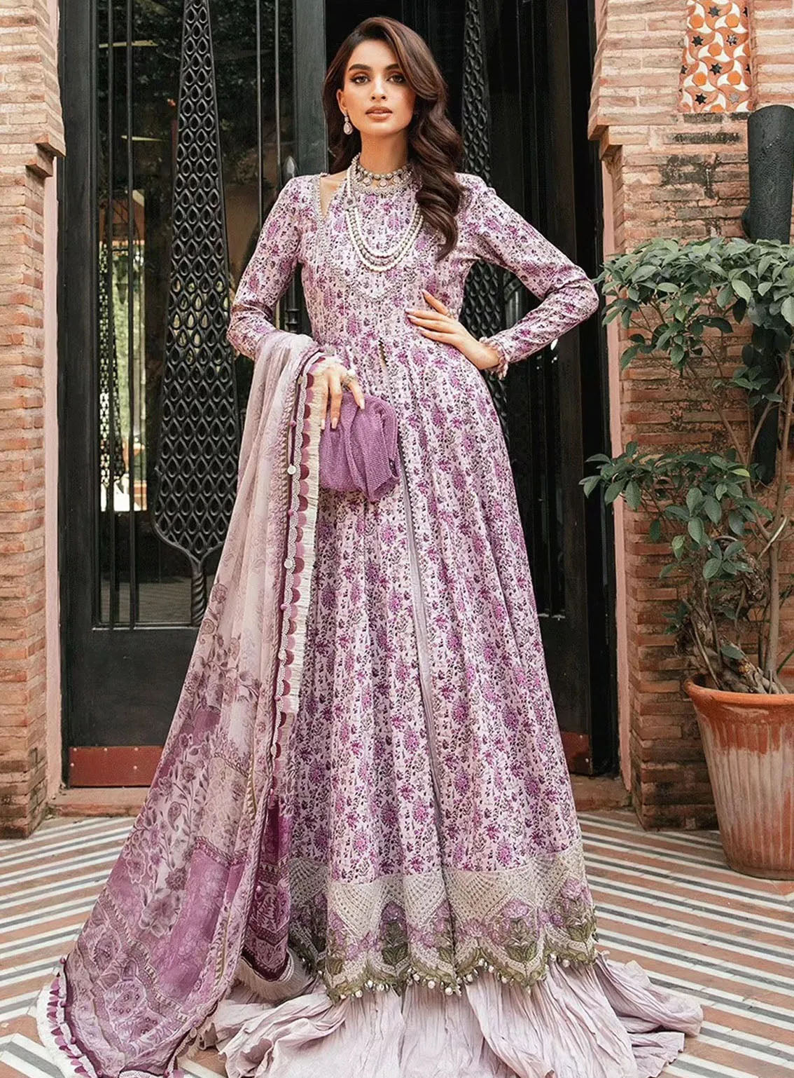 M Prints By Maria B Eid Embroidered Lawn 3 Piece Unstitched Suit MB24E2 7B