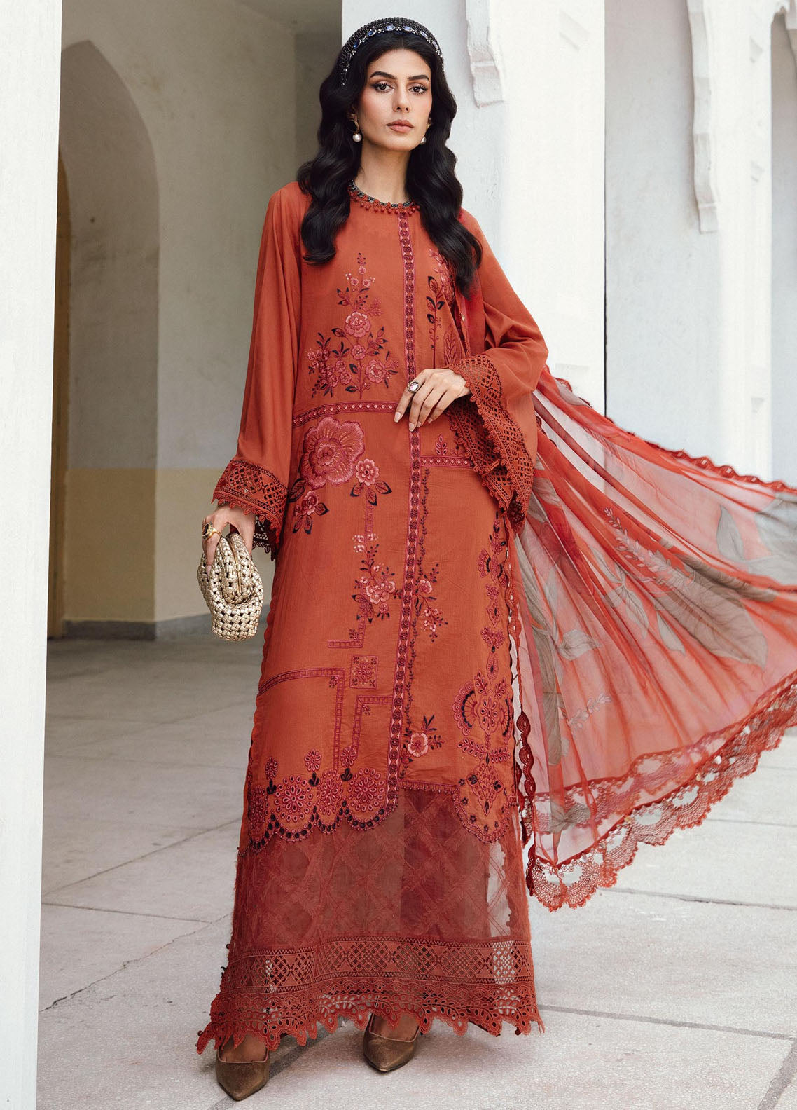 M.Prints By Maria B Embroidered Cambric Suits Unstitched 3 Piece MB25FE MPT-2701-B