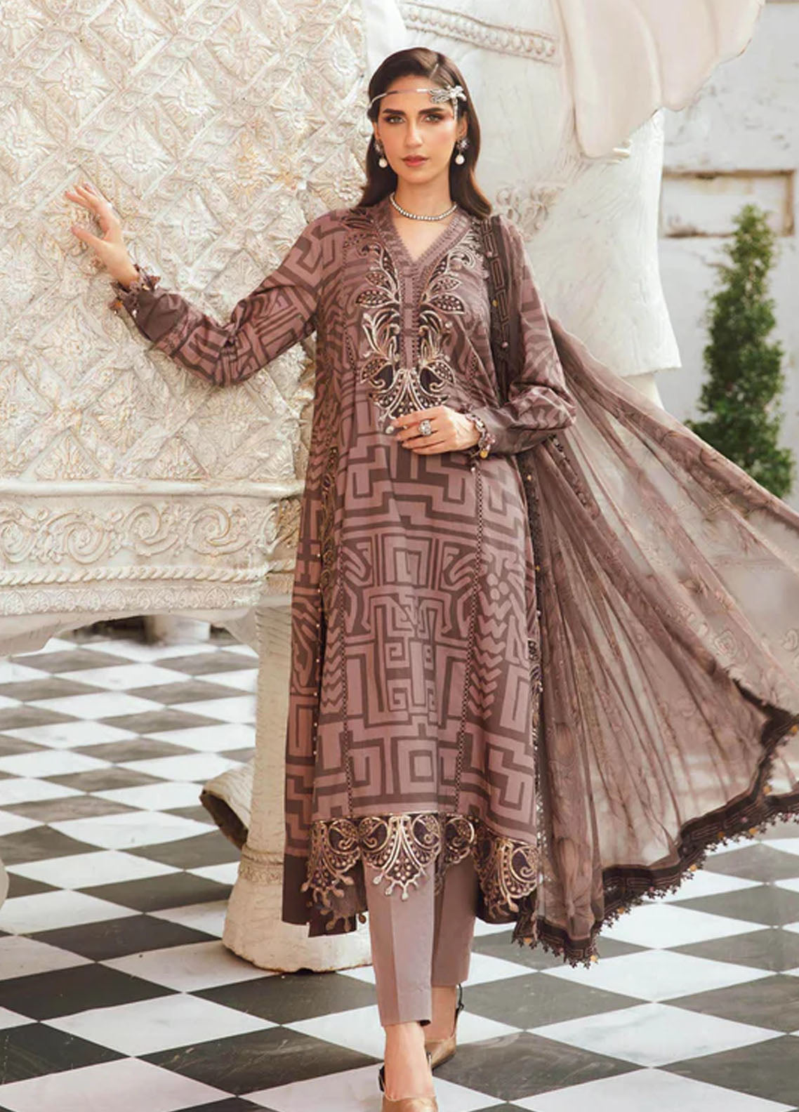 M.Prints By Maria B Embroidered Cambric Suits Unstitched 3 Piece MB25FE MPT-2703-B