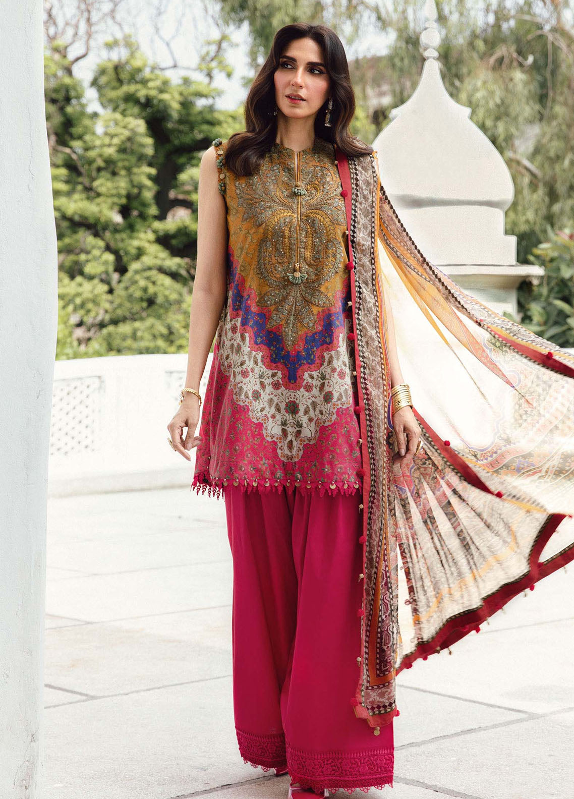 M.Prints By Maria B Embroidered Cambric Suits Unstitched 3 Piece MB25FE MPT-2710-A