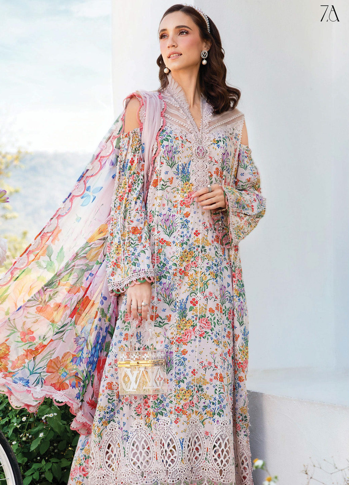 M.Prints By Maria B Embroidered Lawn 3 Piece Unstitched Suit MB25S MPT-2507-A