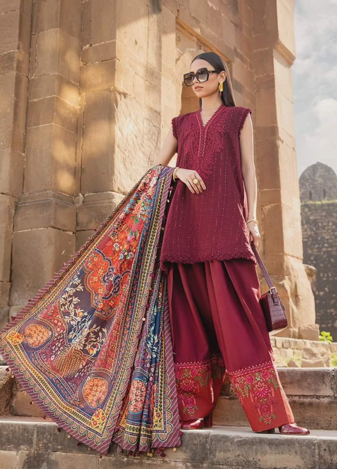 M.Prints By Maria B Embroidered Linen 3 Piece Unstitched Suit MB24WE MPT-2407-B