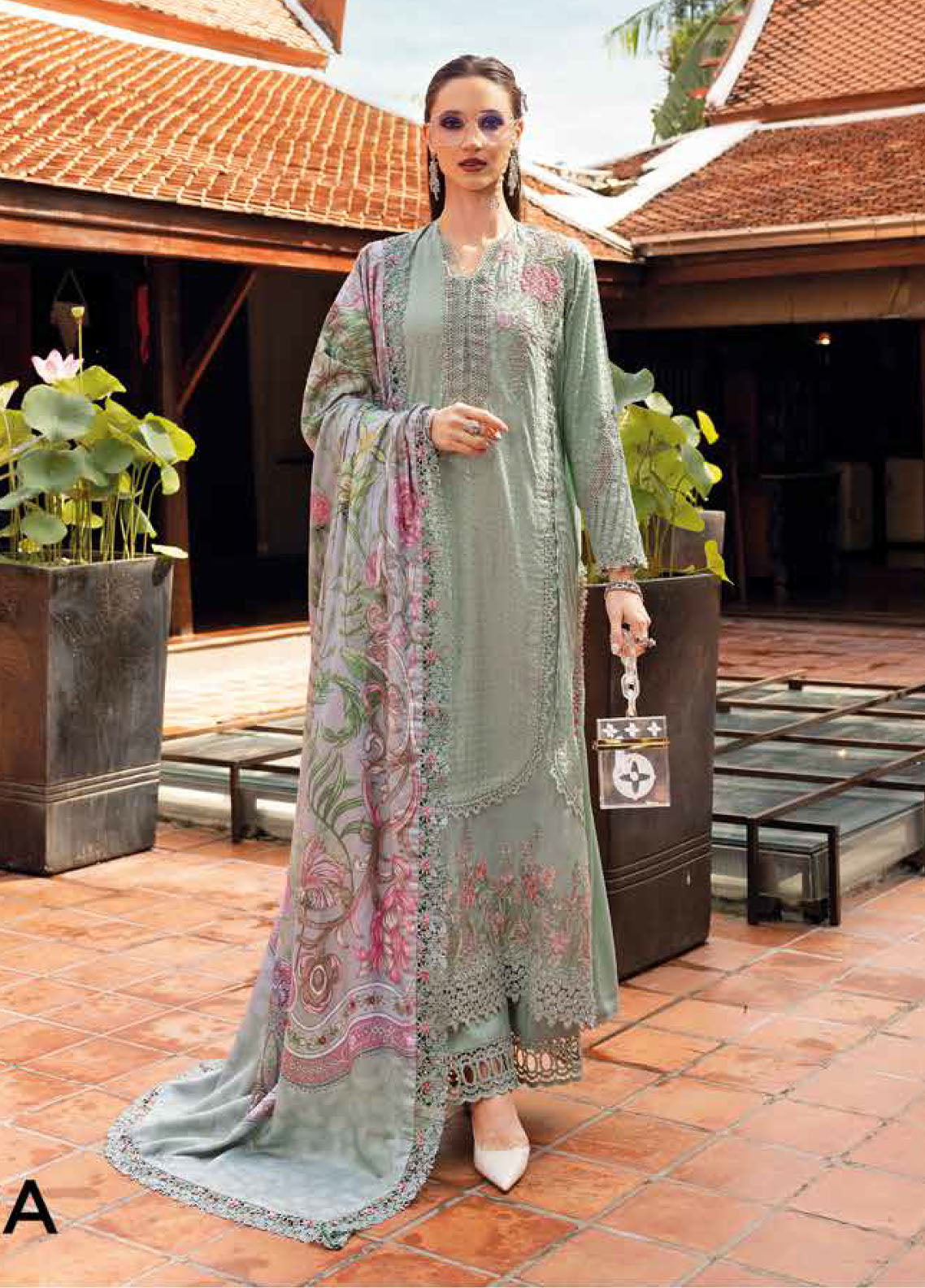 M.Prints By Maria B Embroidered Linen 3 Piece Unstitched Suit MB25MPV28 MPT-2802A